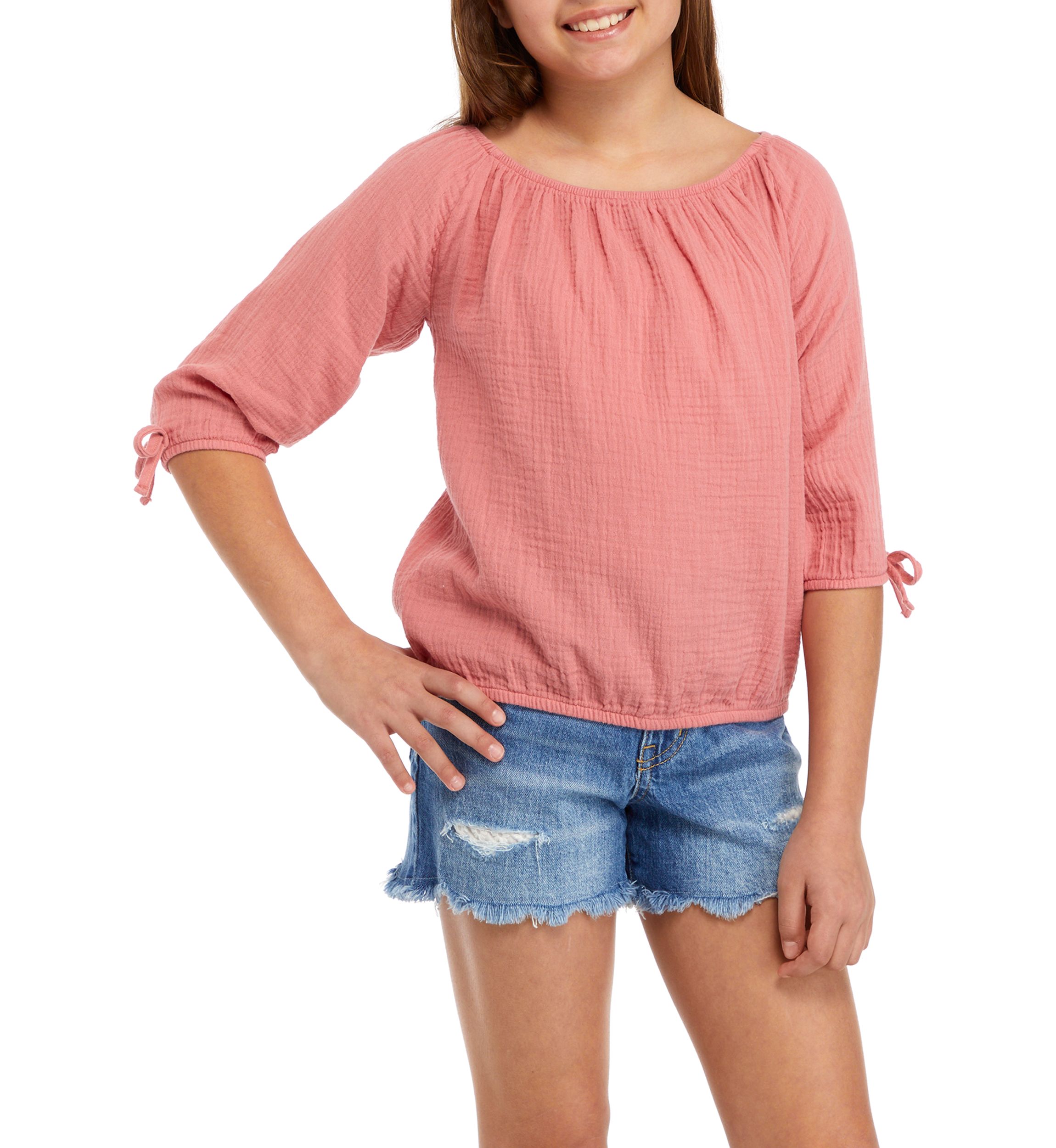 Girls 7-16 Tie Front Blouse