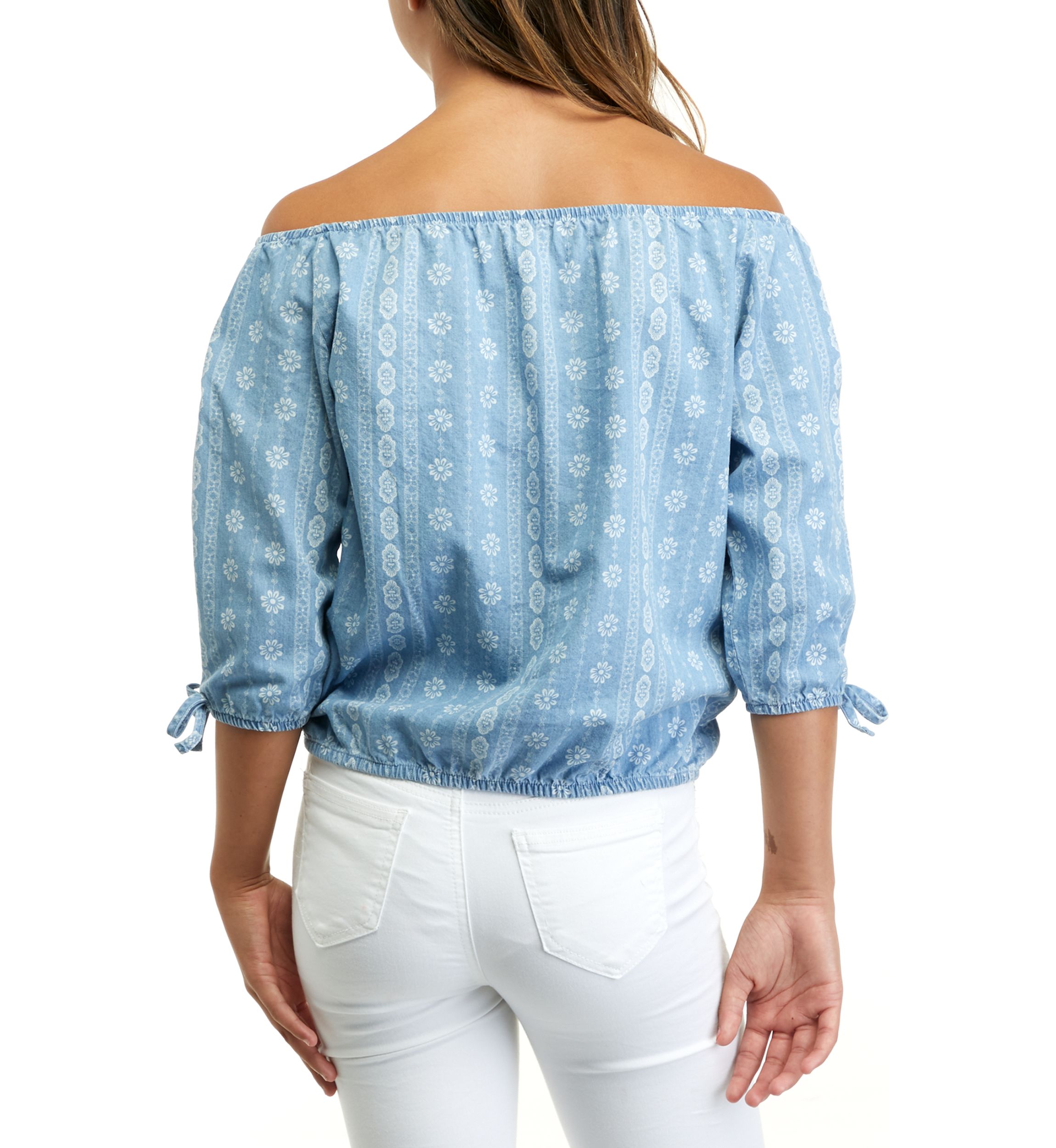 Girls 7-16 Elbow Blouson Sleeve Printed Blouse