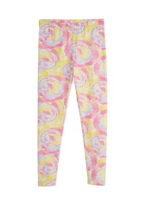 Girls Tie Dye Stretch Soft Leggings Elastic Waist Pants Kids - Norway