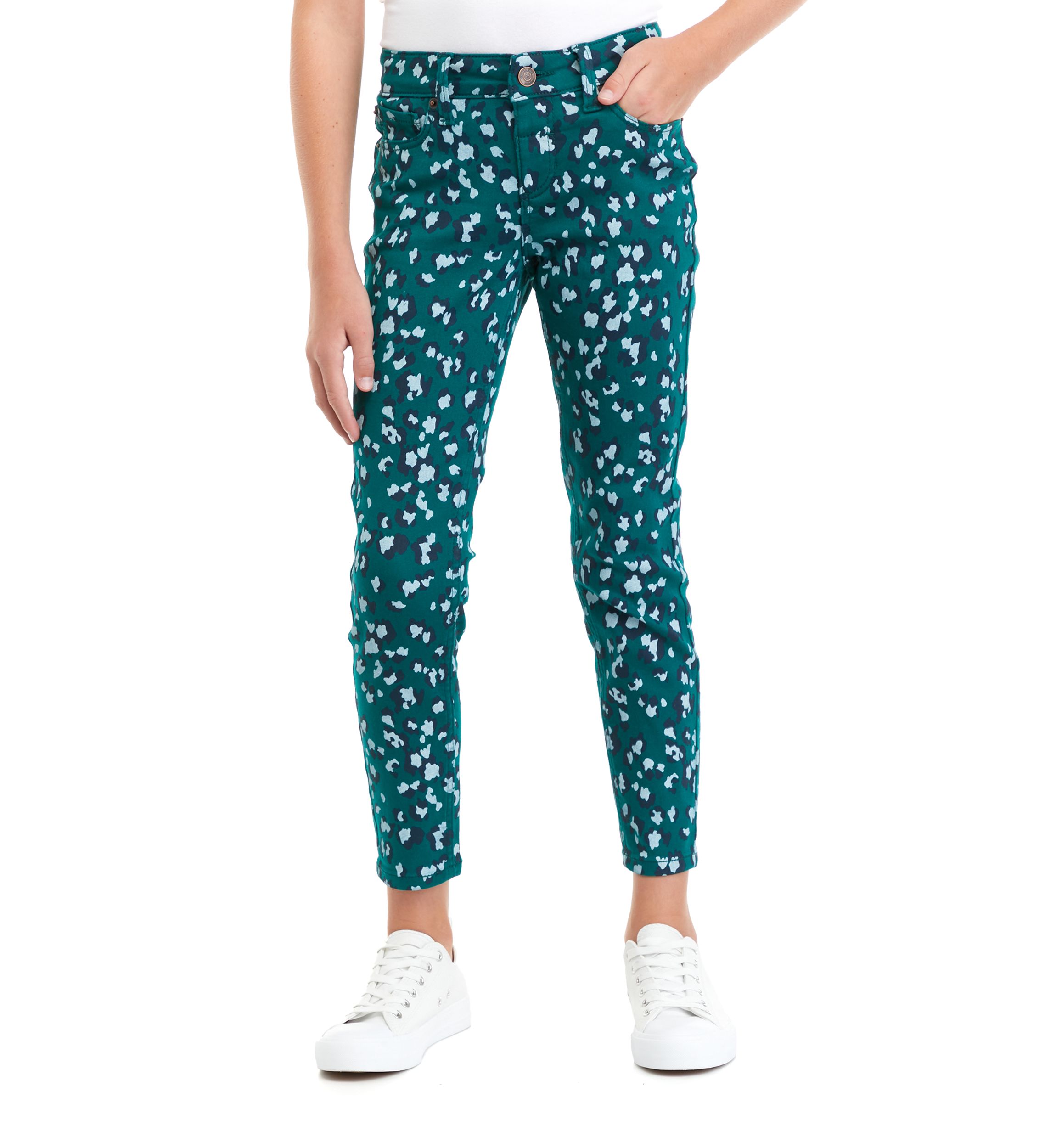Girls 7-16 Printed 5 Pocket Pants
