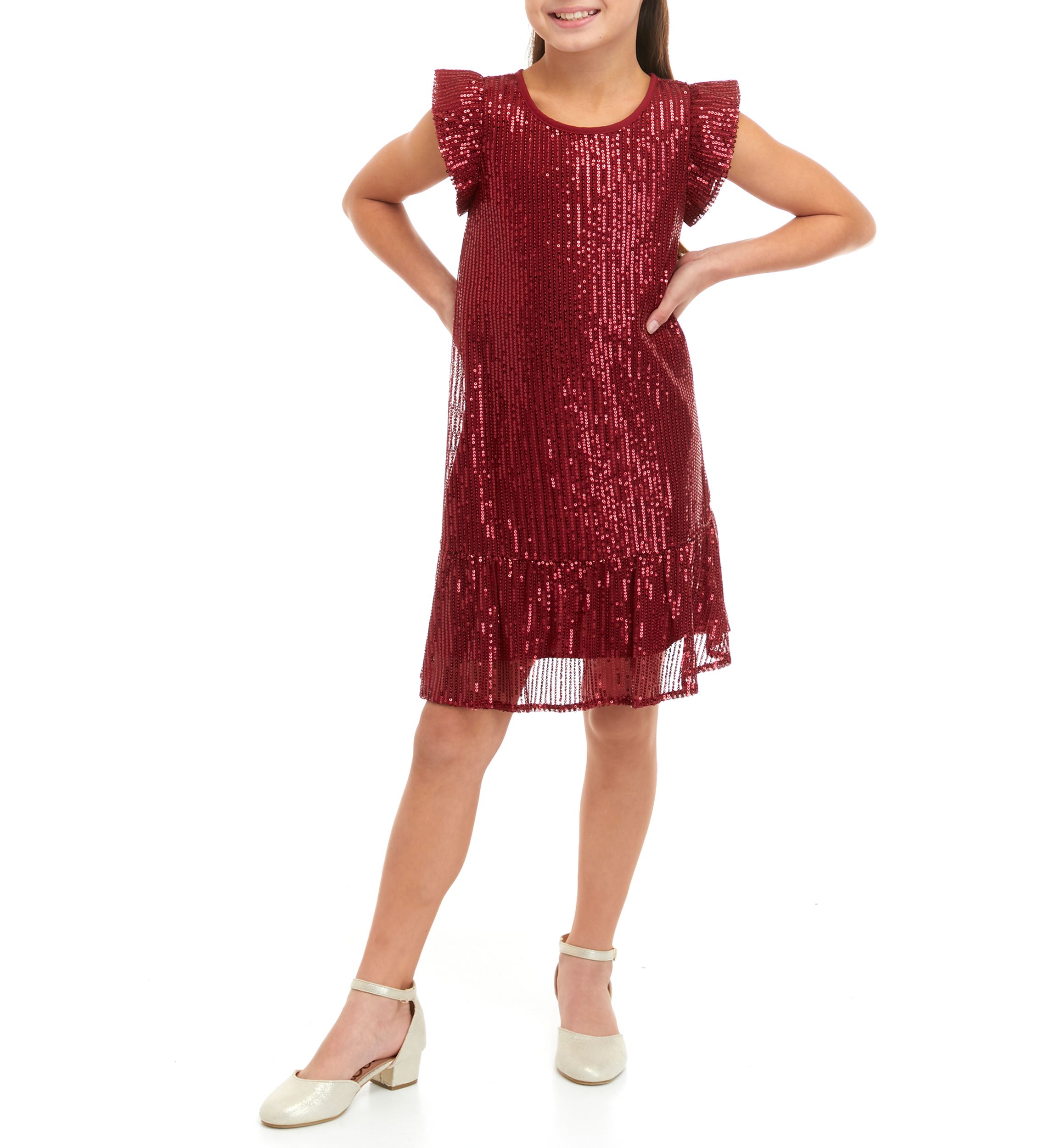 Girls 7-16 Flutter Shine Dress