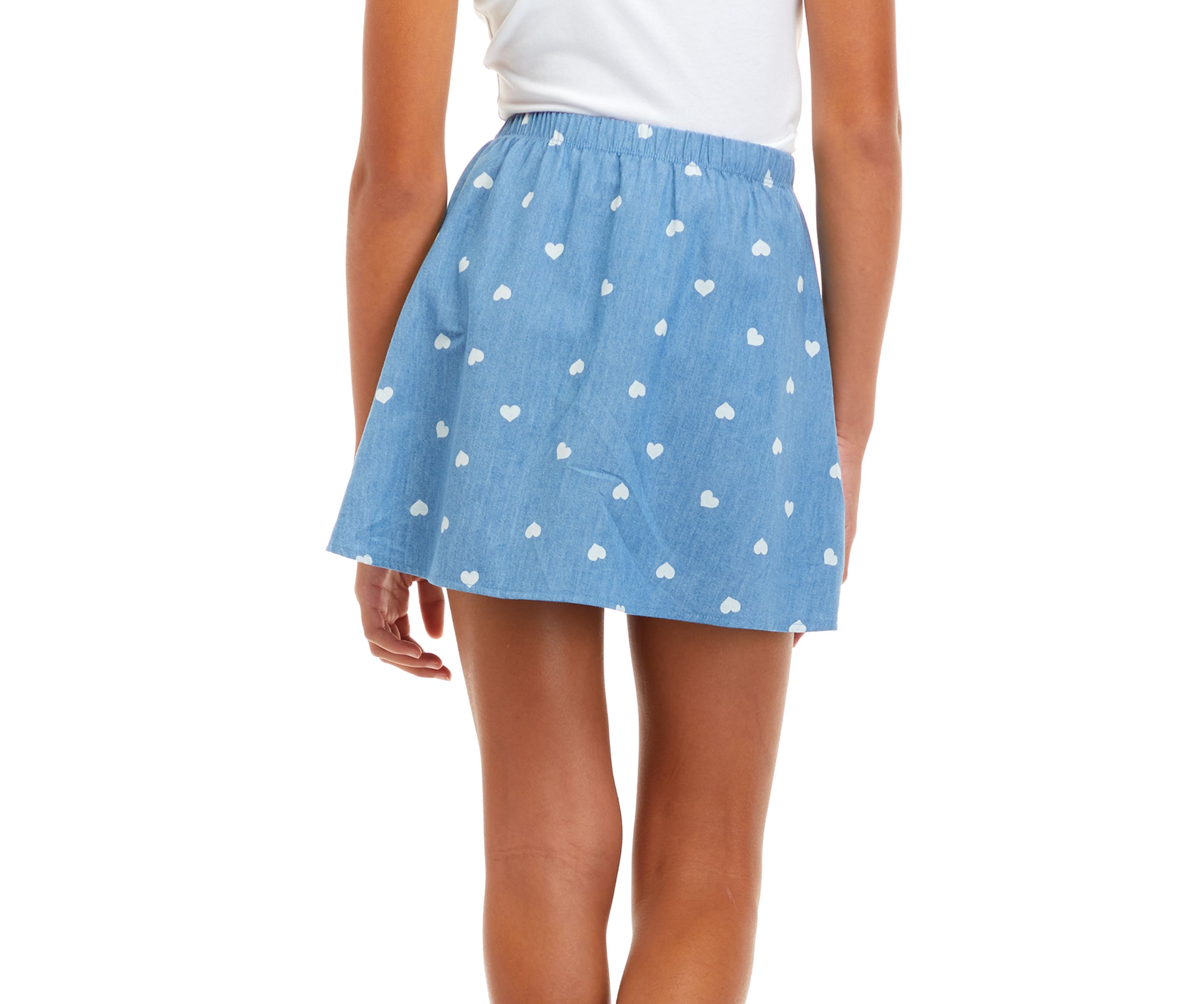 Girls 7-16 Chambray Print Skirt