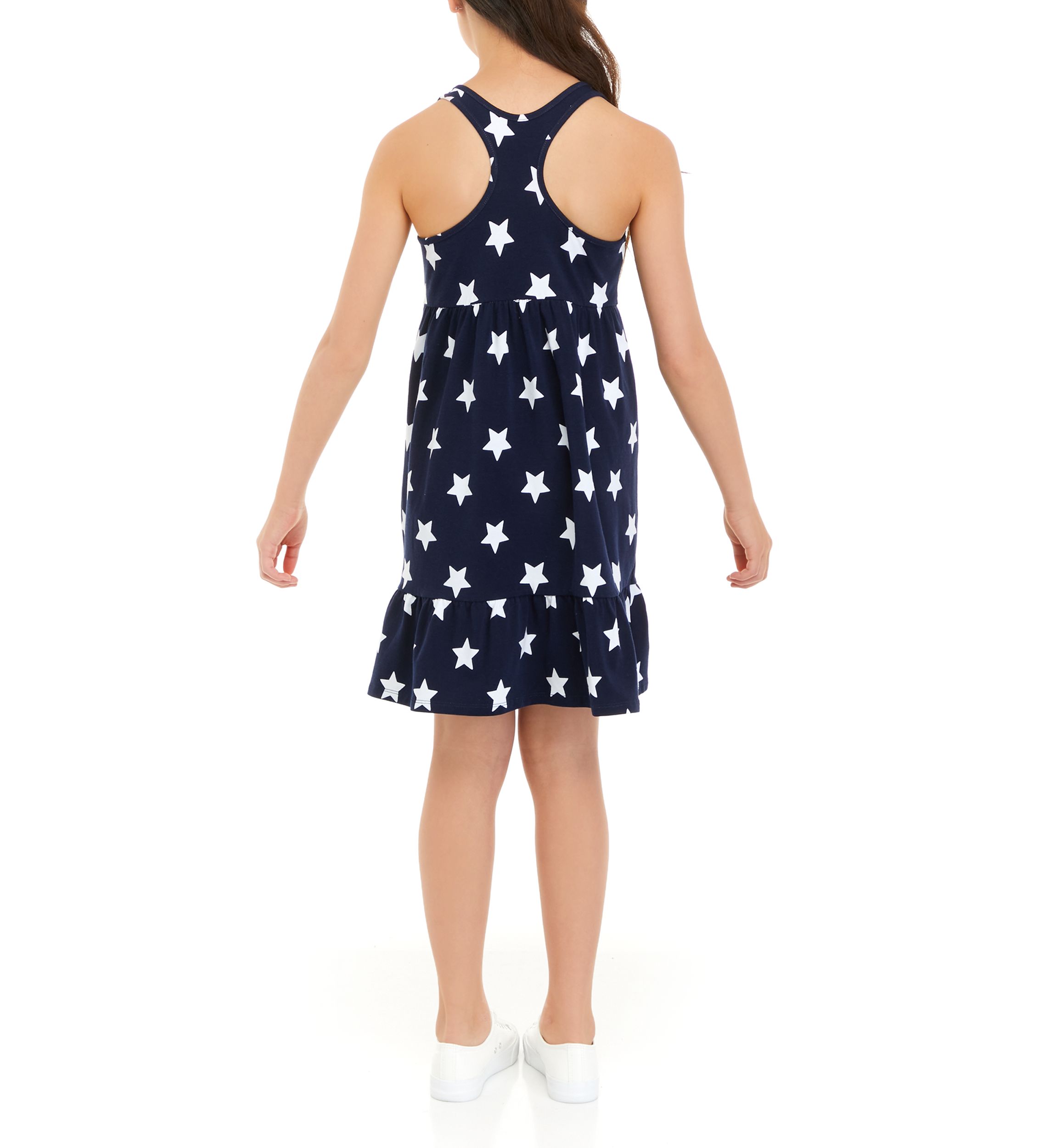 Girls 7-16 Star Print Tiered Dress