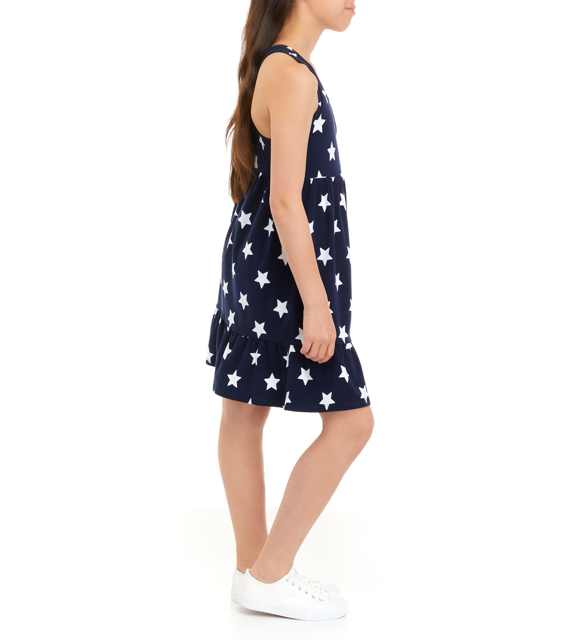 Girls 7-16 Star Print Tiered Dress