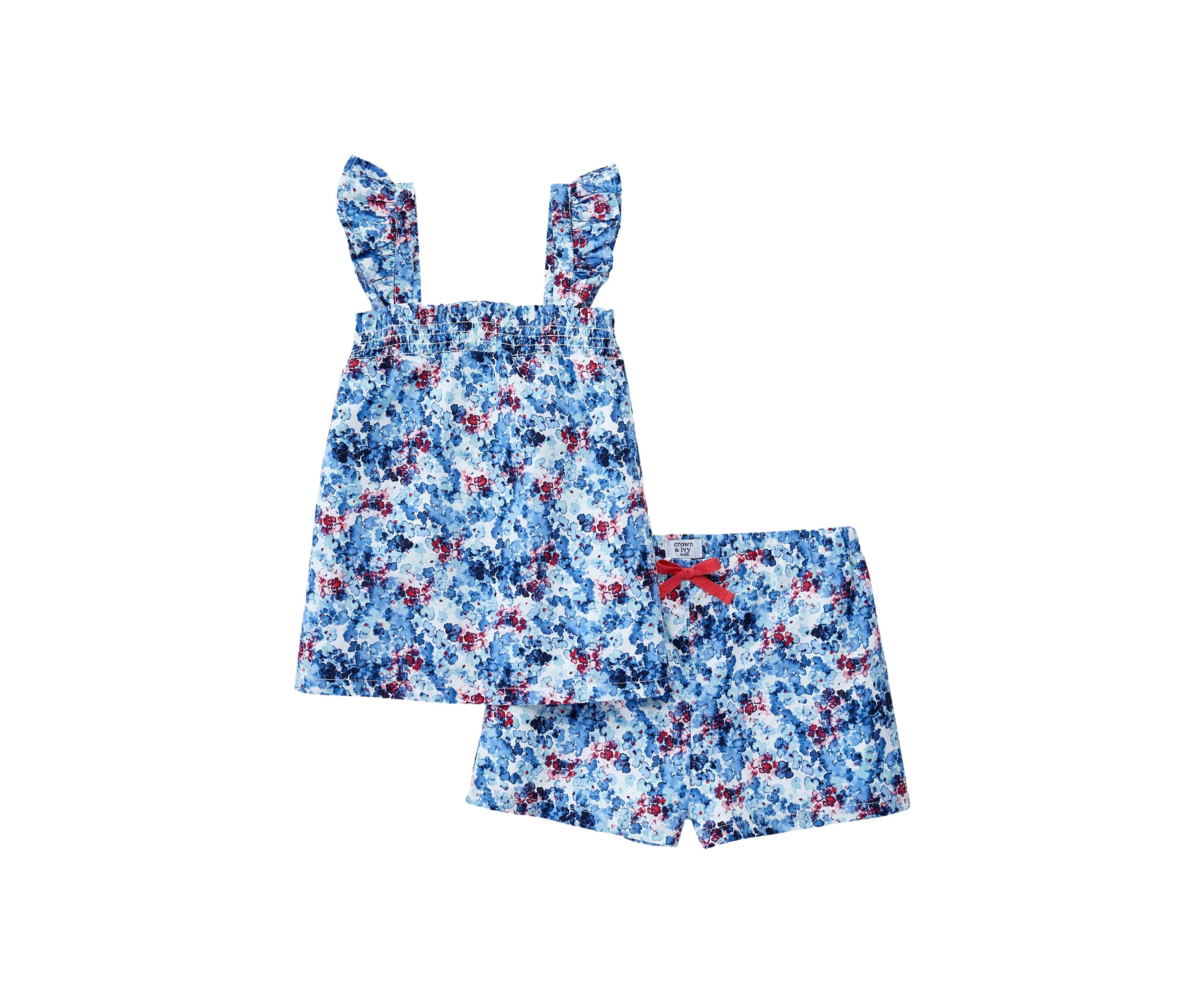 Girls 7-16 Print Woven Set 