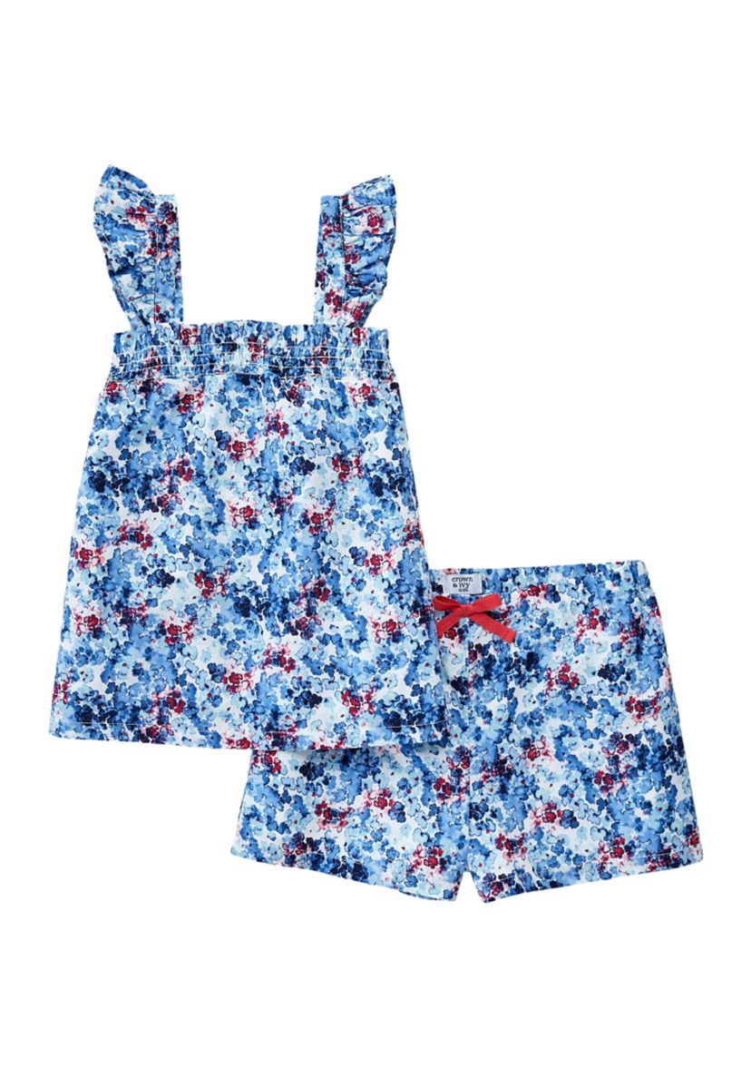 Girls 7-16 Print Woven Set 