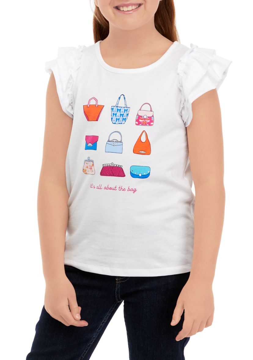Girls 7-16 Ruffle Graphic T-Shirt