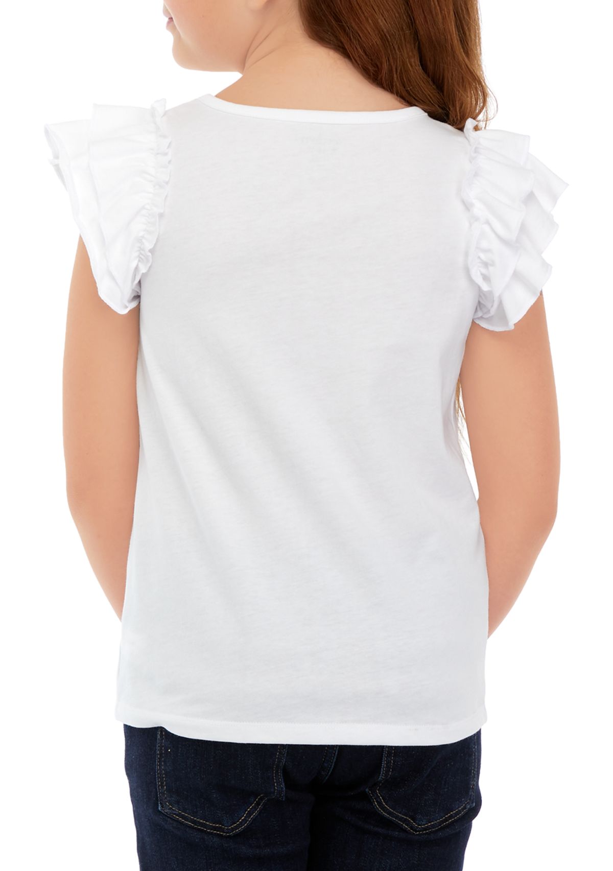 Girls 7-16 Ruffle Graphic T-Shirt