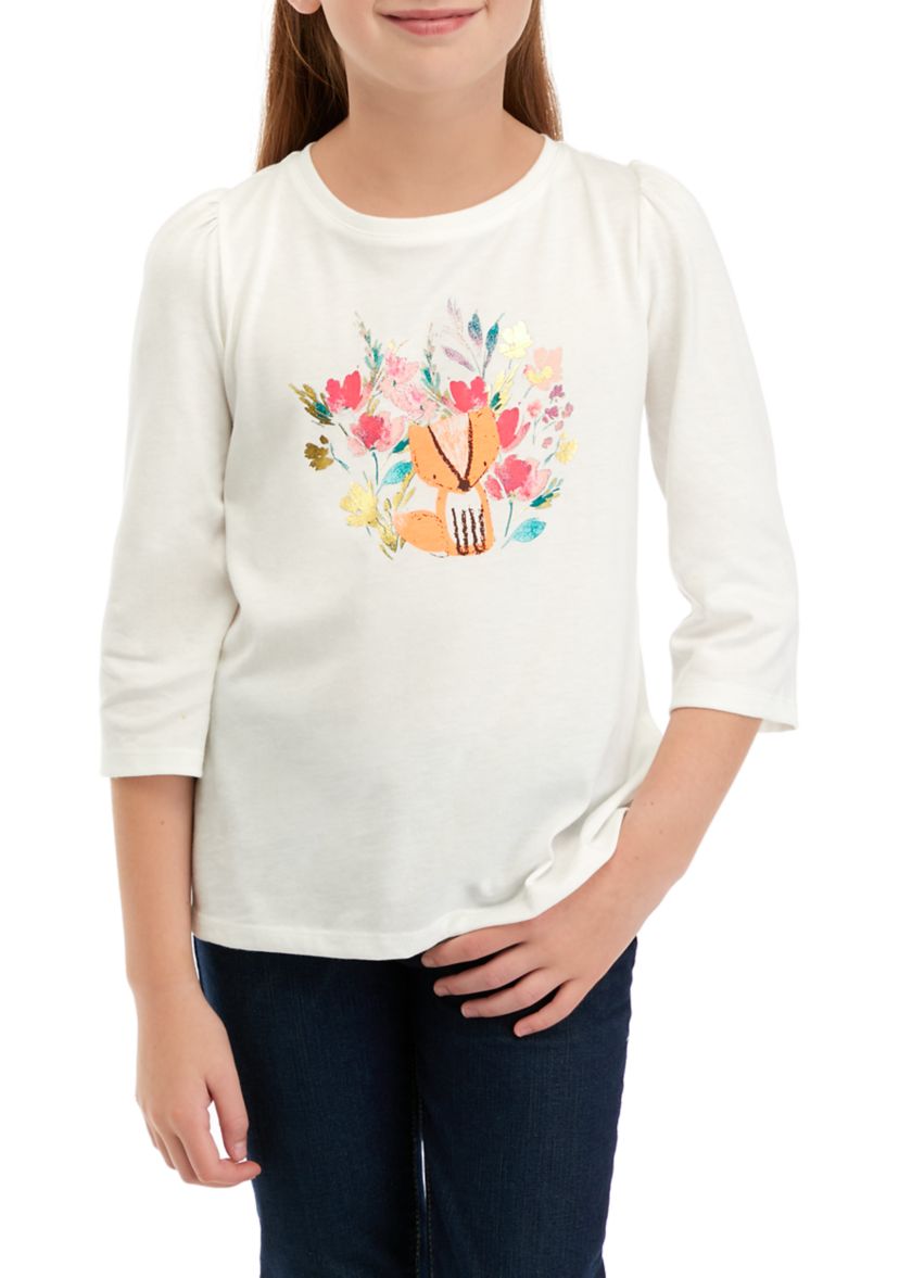 Girls 7-16 3/4 Sleeve Graphic T-Shirt
