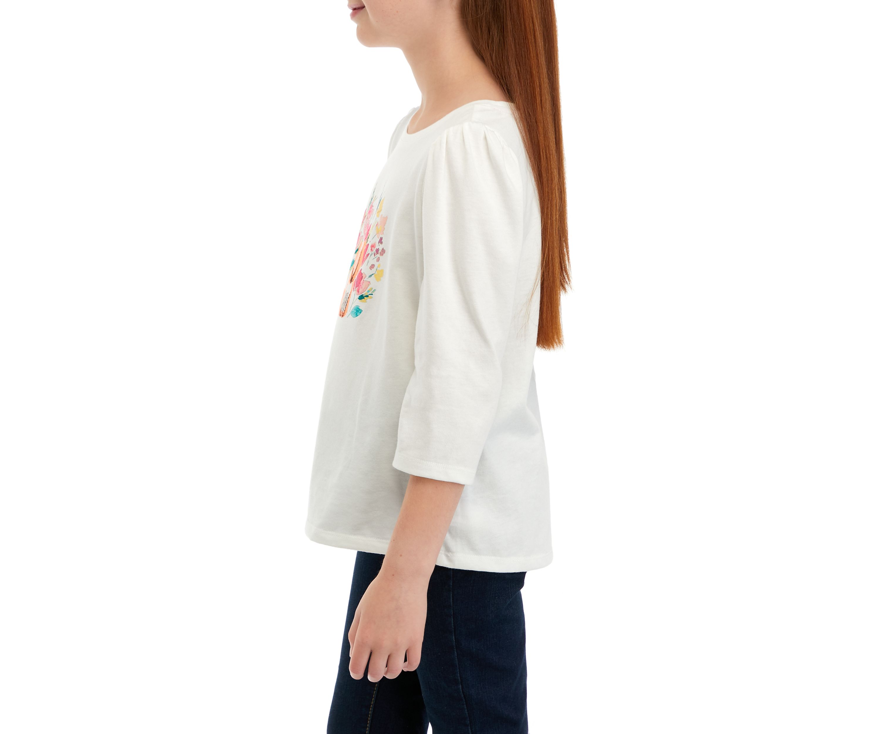 Girls 7-16 3/4 Sleeve Graphic T-Shirt