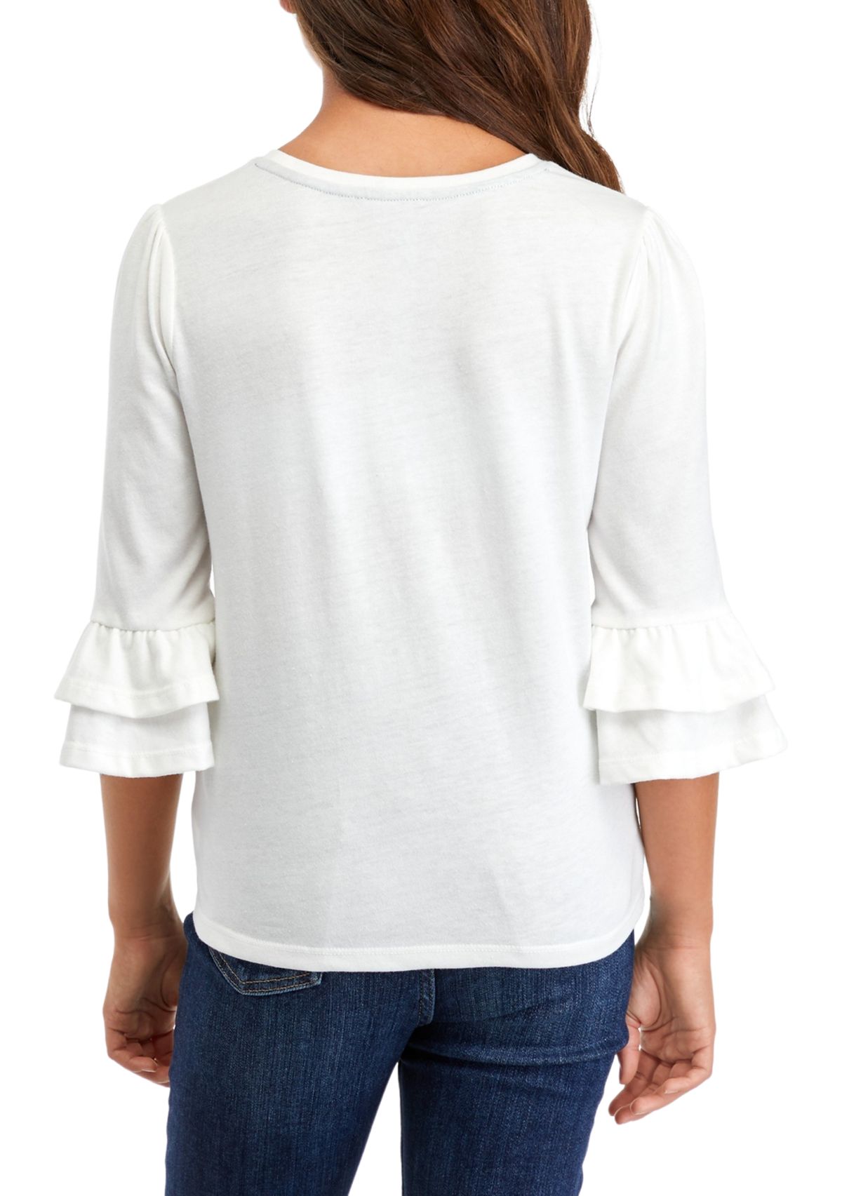 Girls 7-16 Ruffle Graphic Top
