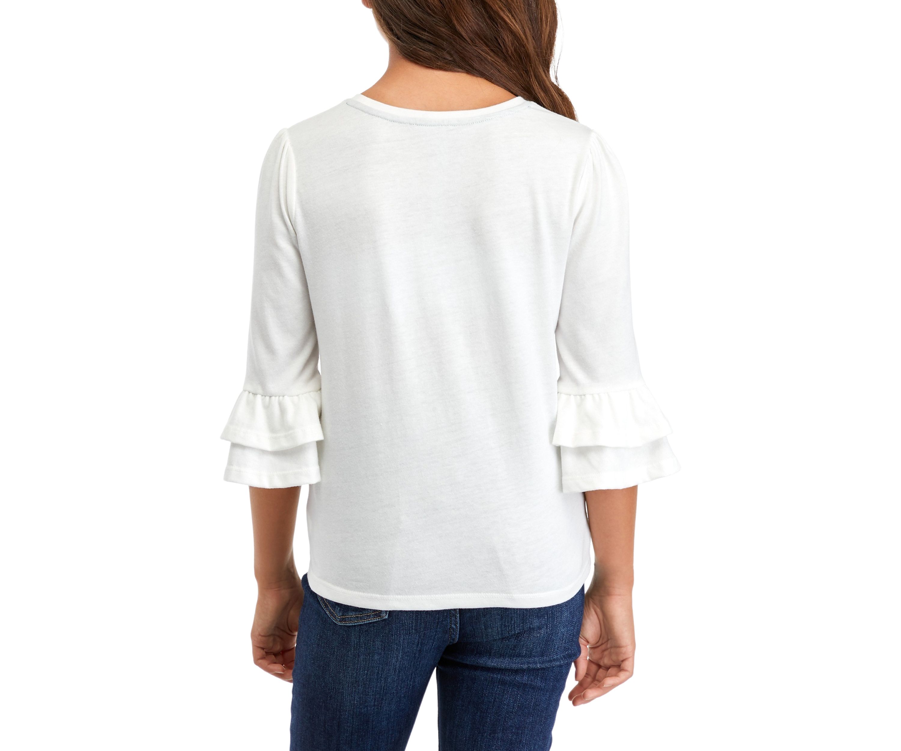 Girls 7-16 Ruffle Graphic Top