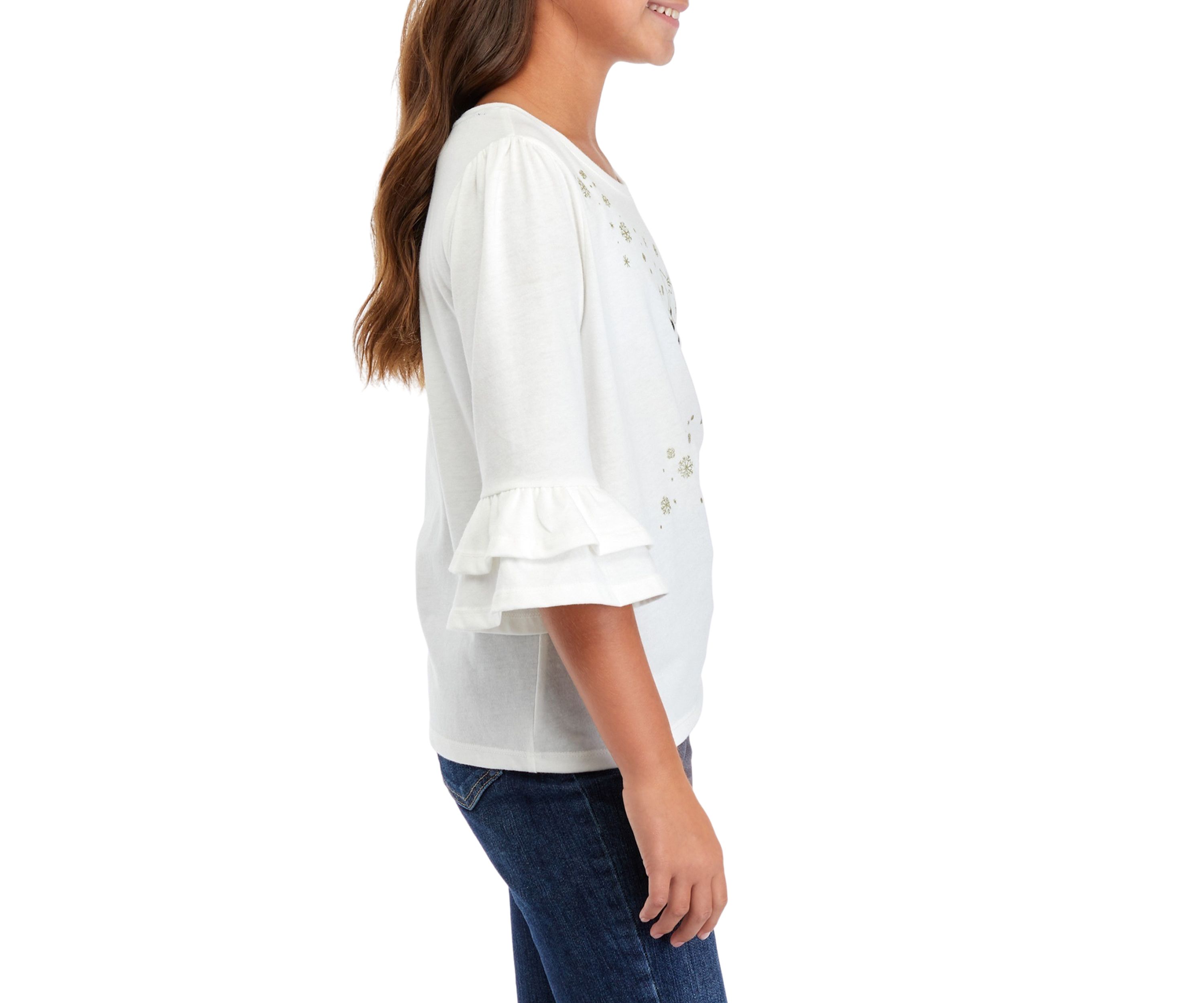 Girls 7-16 Ruffle Graphic Top