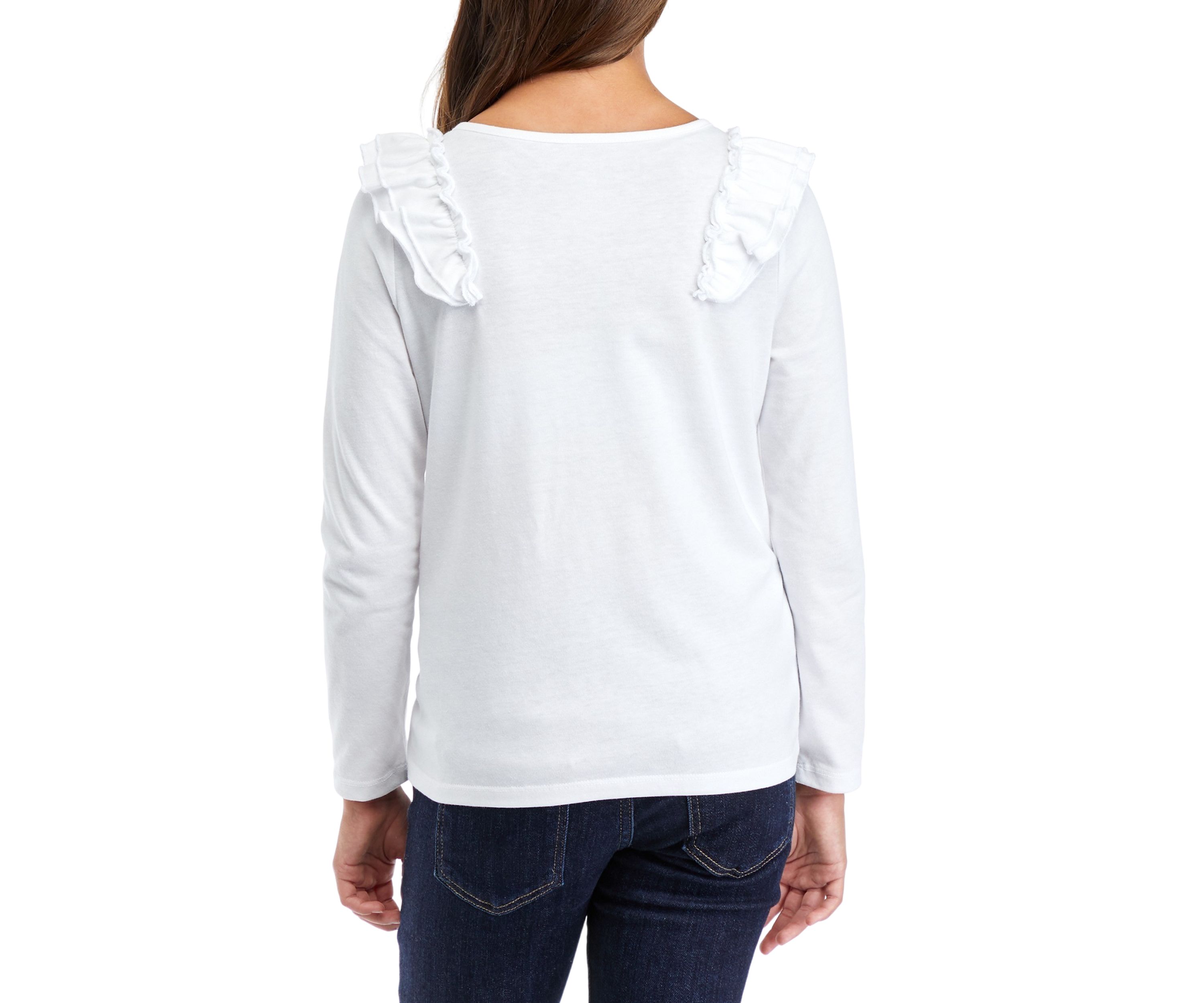 Girls 7-16 Ruffle Graphic Top