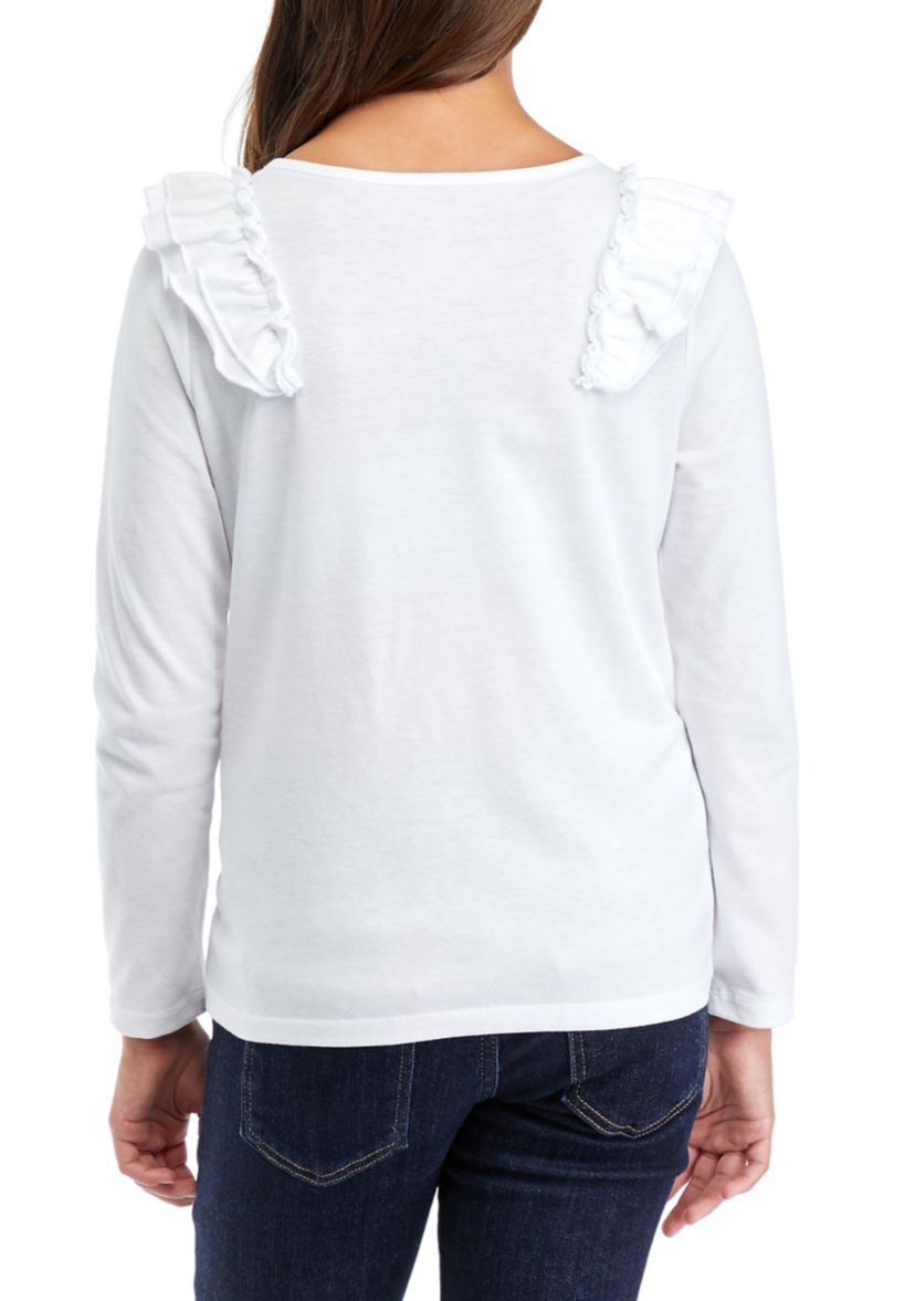 Girls 7-16 Ruffle Graphic Top