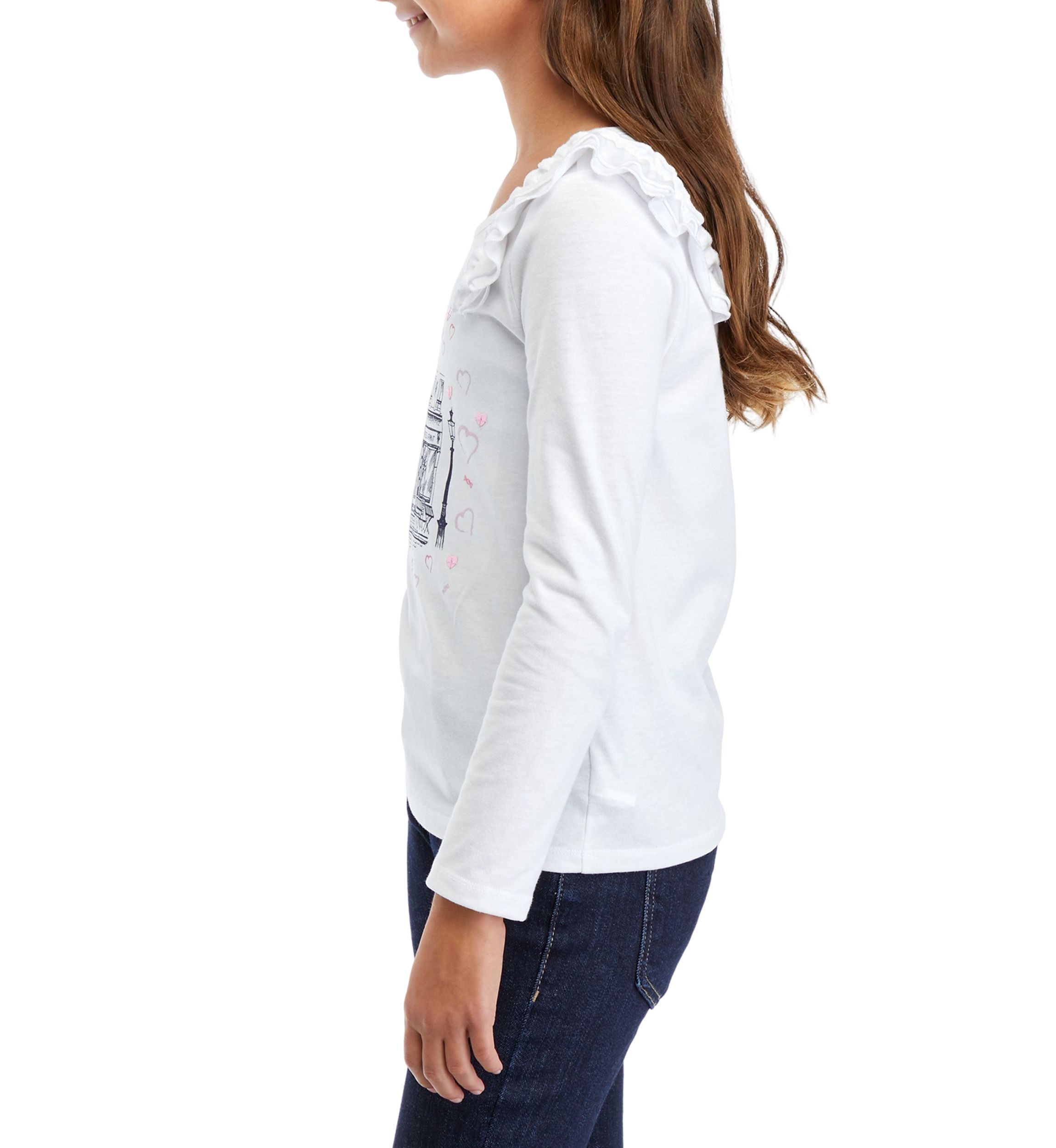 Girls 7-16 Ruffle Graphic Top