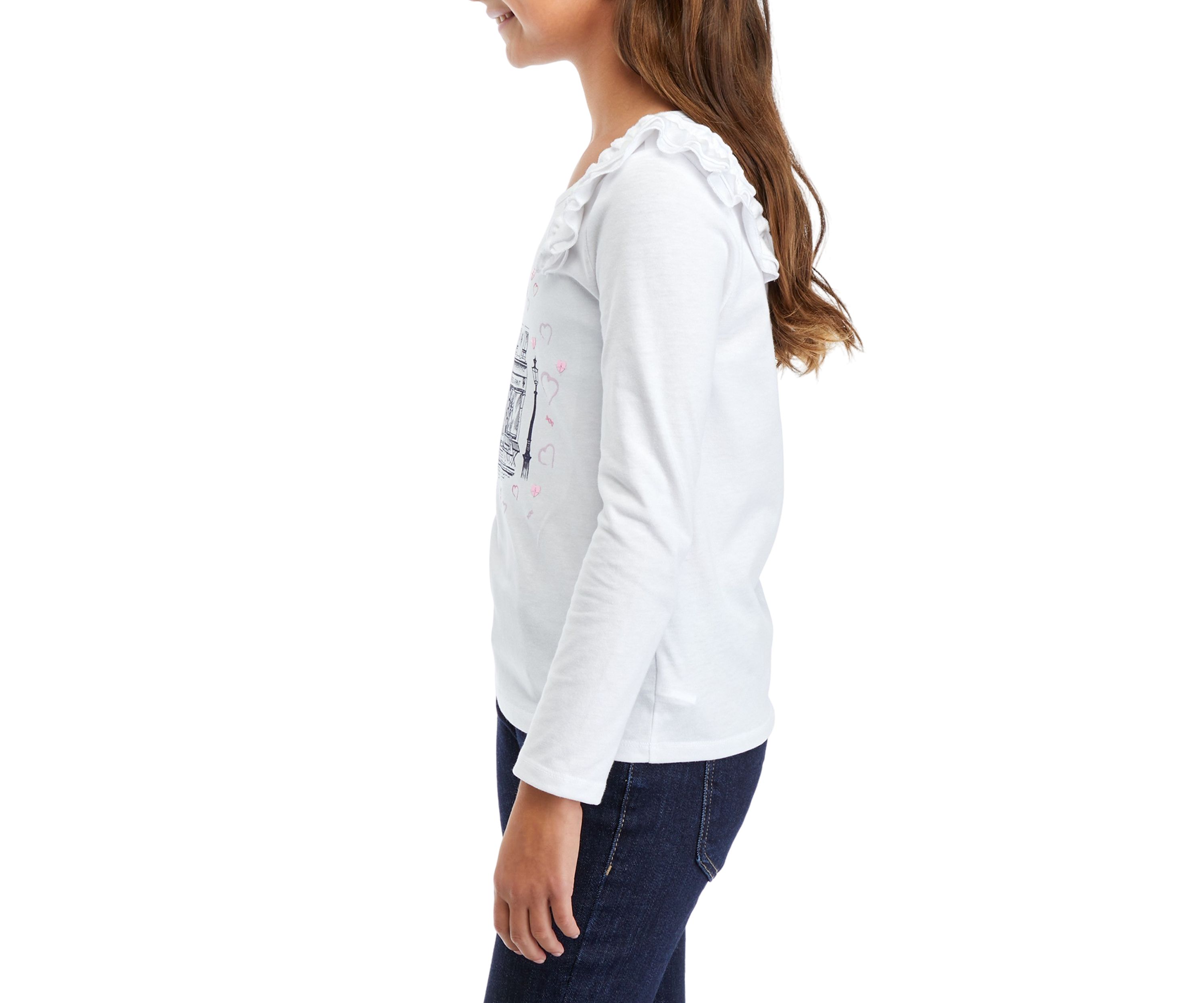 Girls 7-16 Ruffle Graphic Top