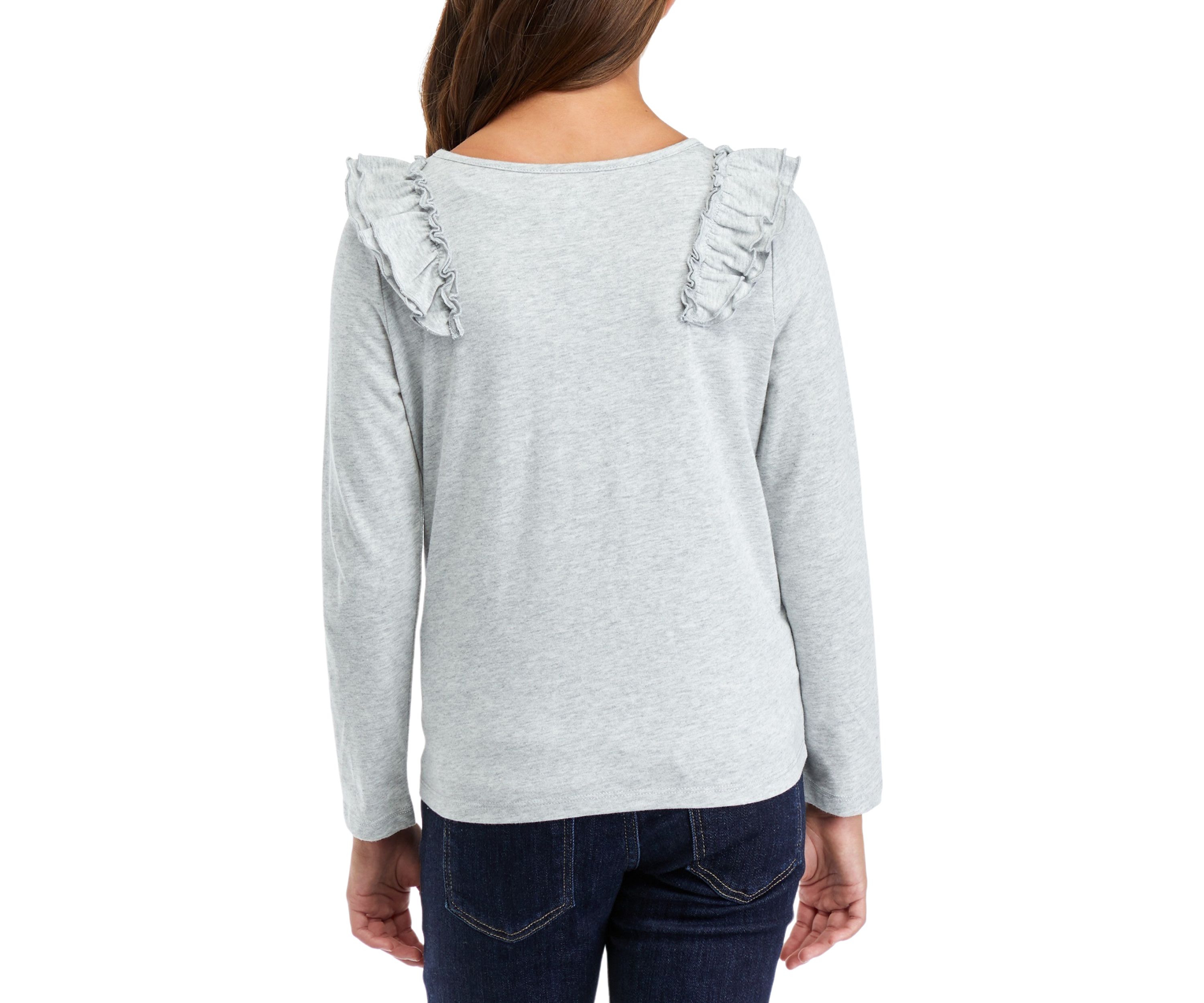 Girls 7-16 Ruffle Heather Graphic T-Shirt