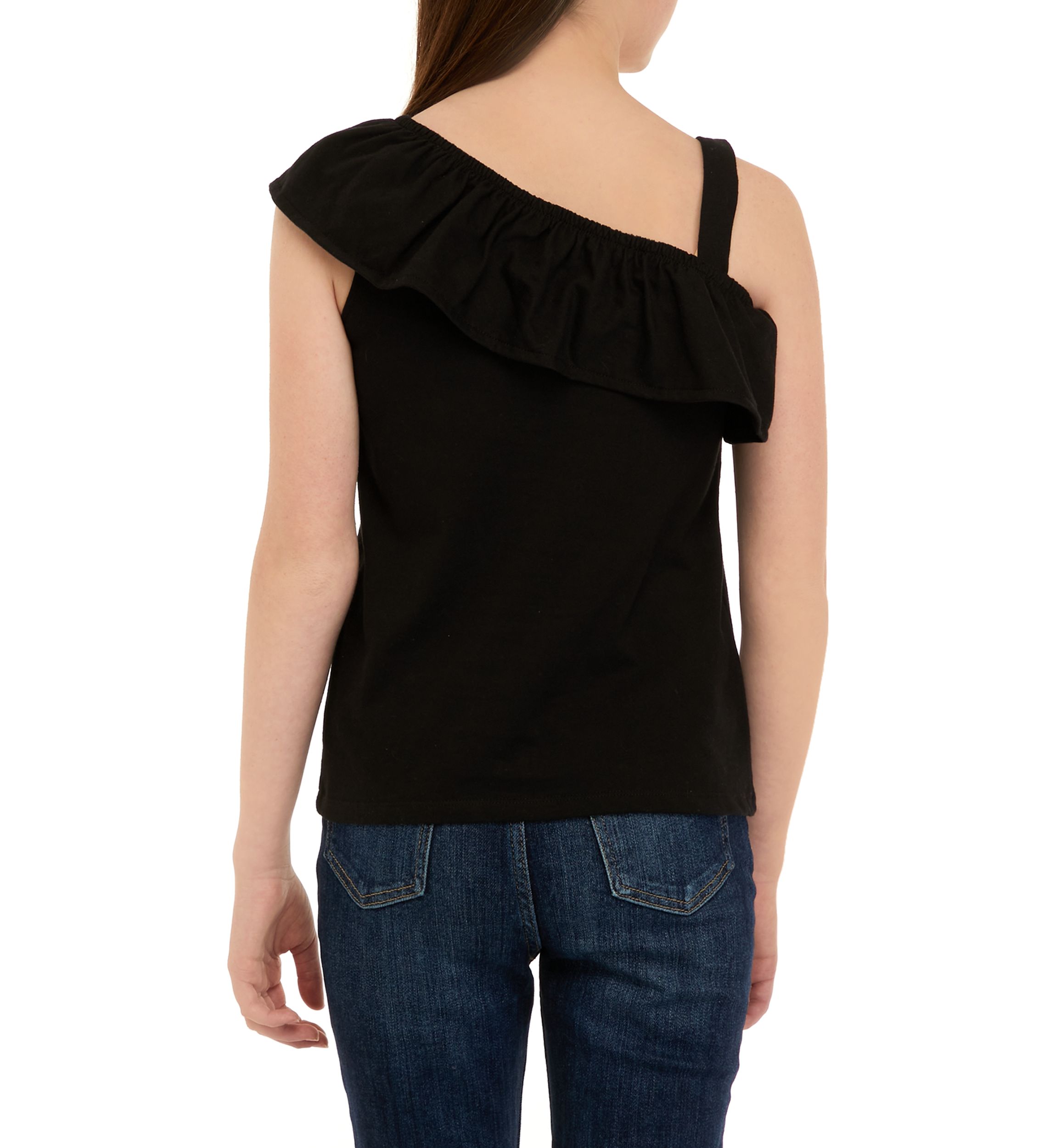 Girls 7-16 One Shoulder Flounce Tank Top