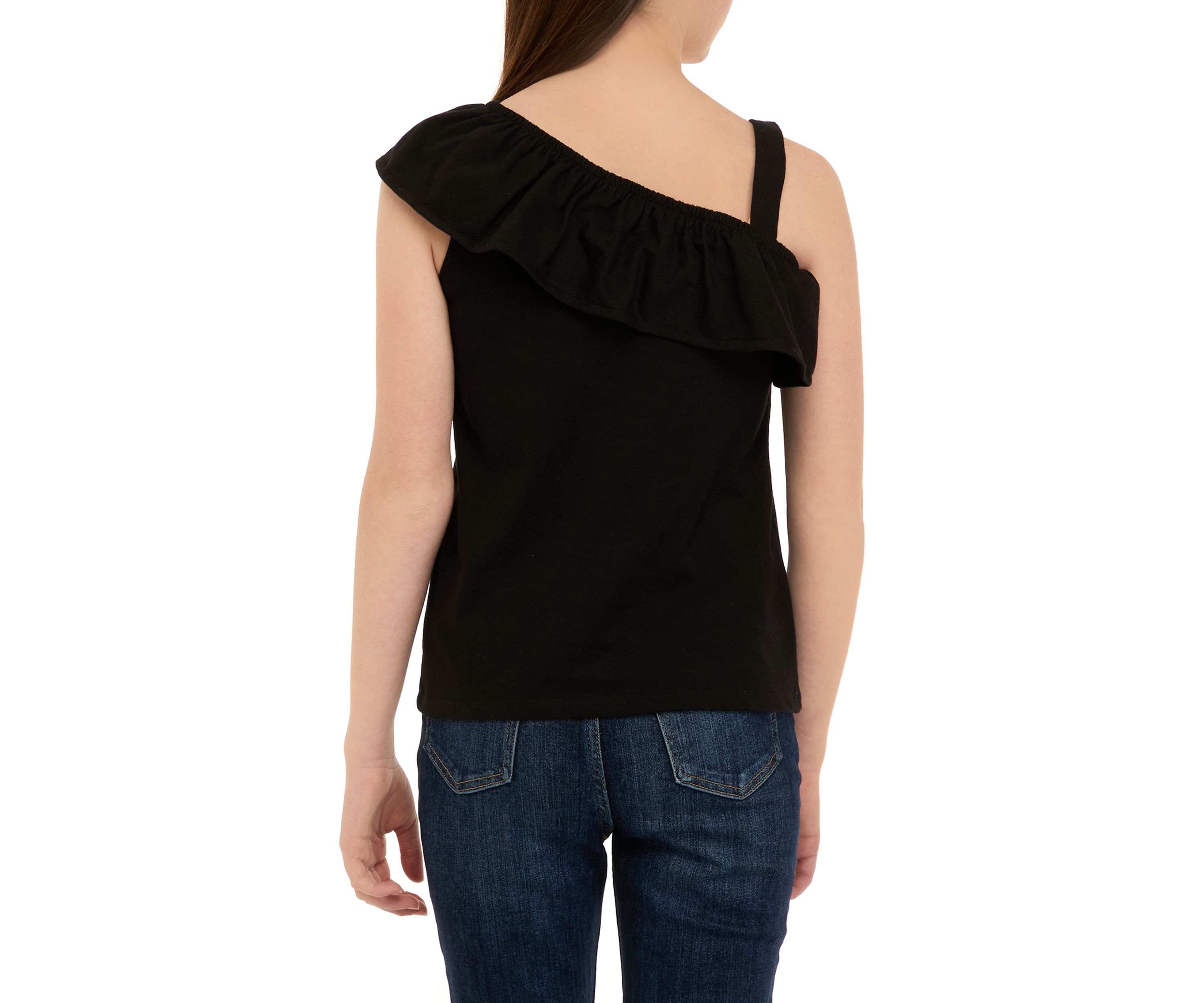 Girls 7-16 One Shoulder Flounce Tank Top