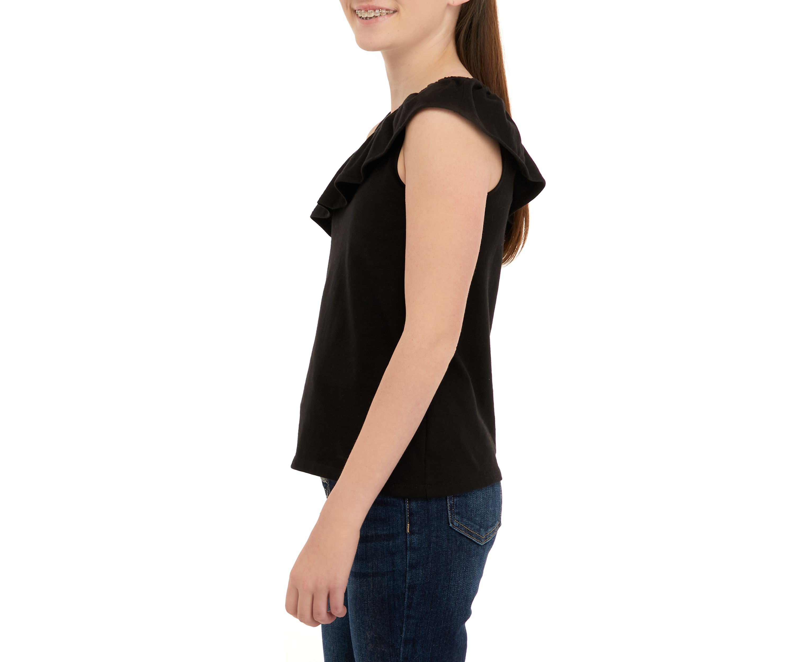 Girls 7-16 One Shoulder Flounce Tank Top