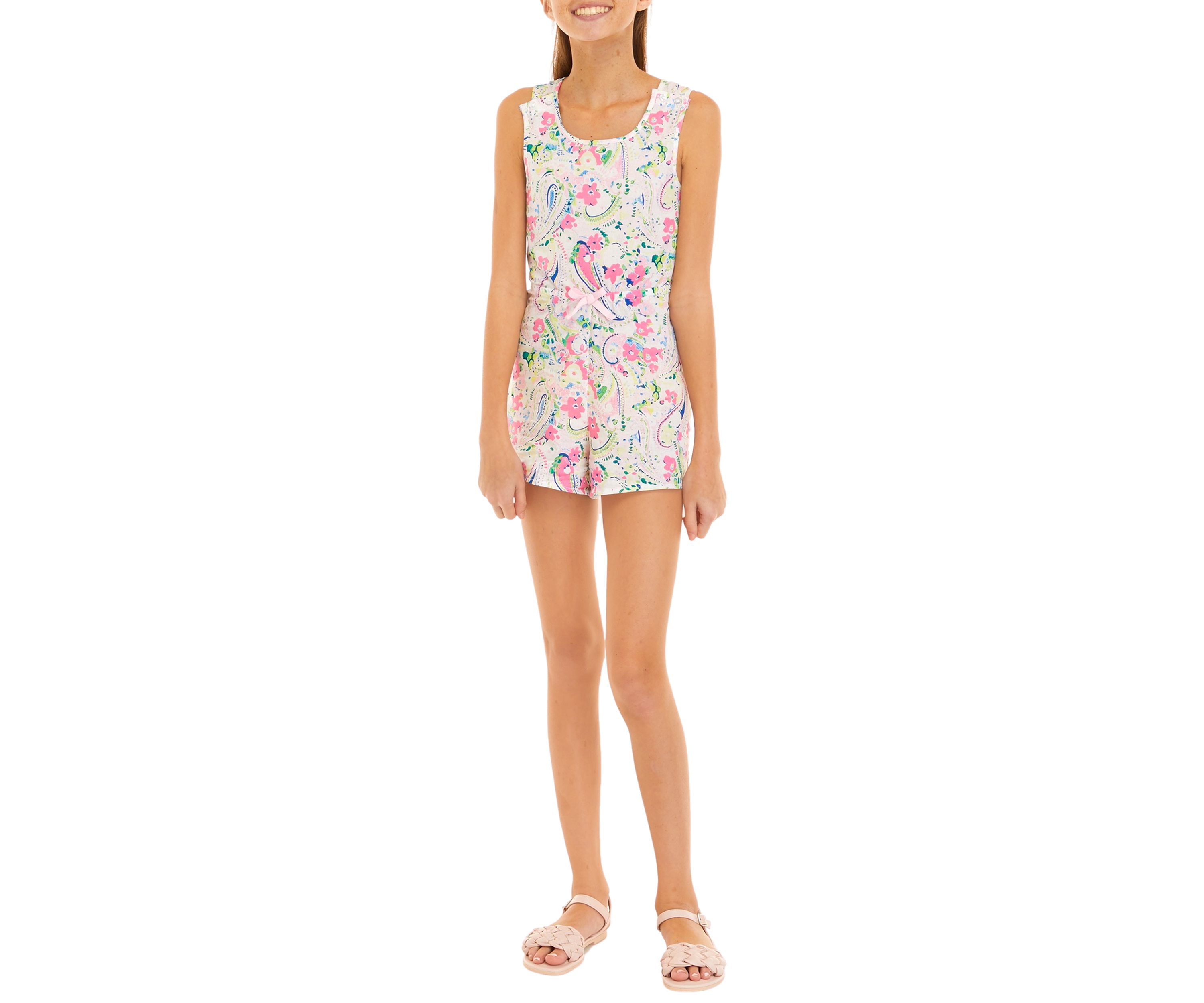 Girls 7-16 Printed Romper