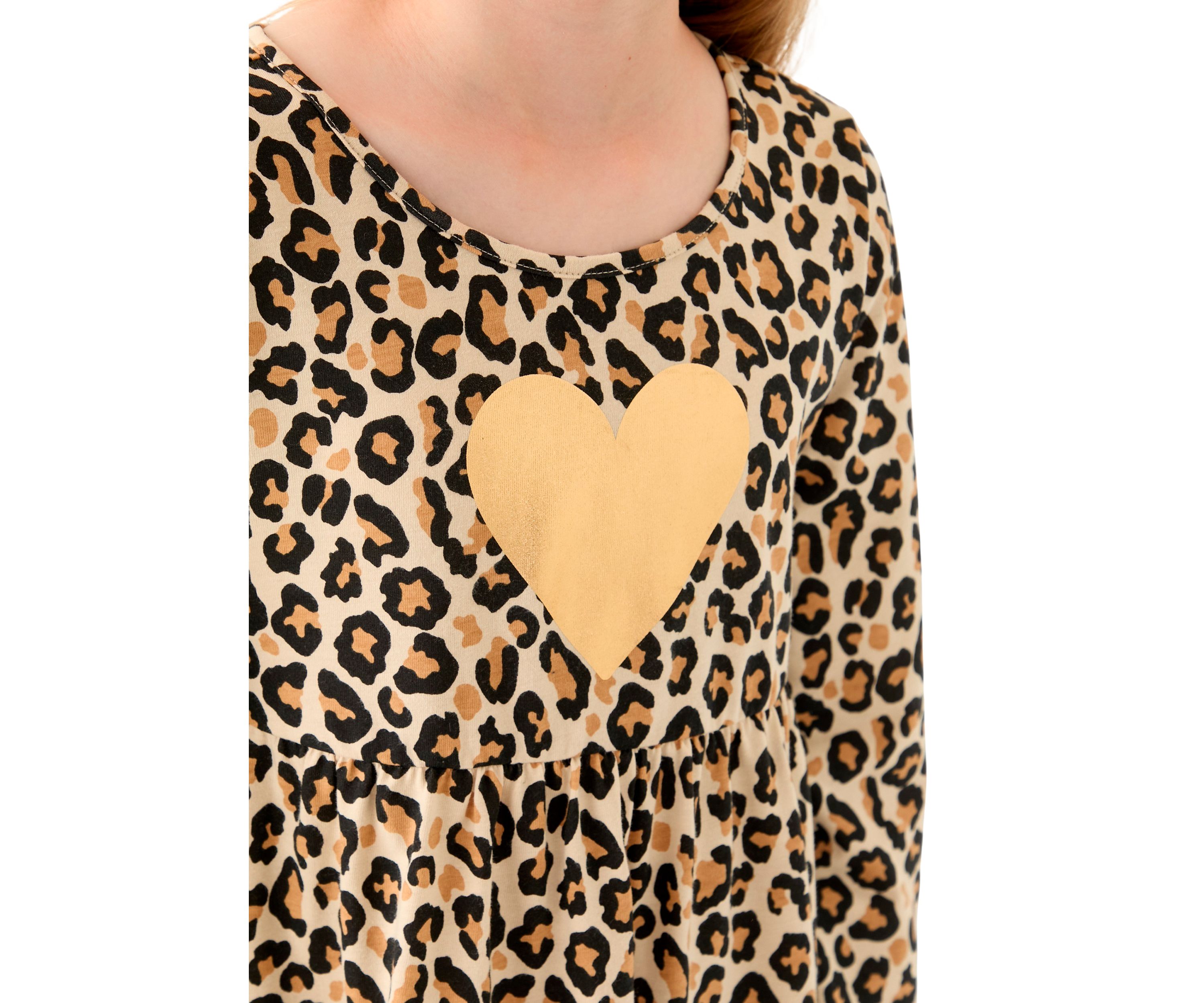 Girls 7-16 Long Sleeve Printed Knit Dress