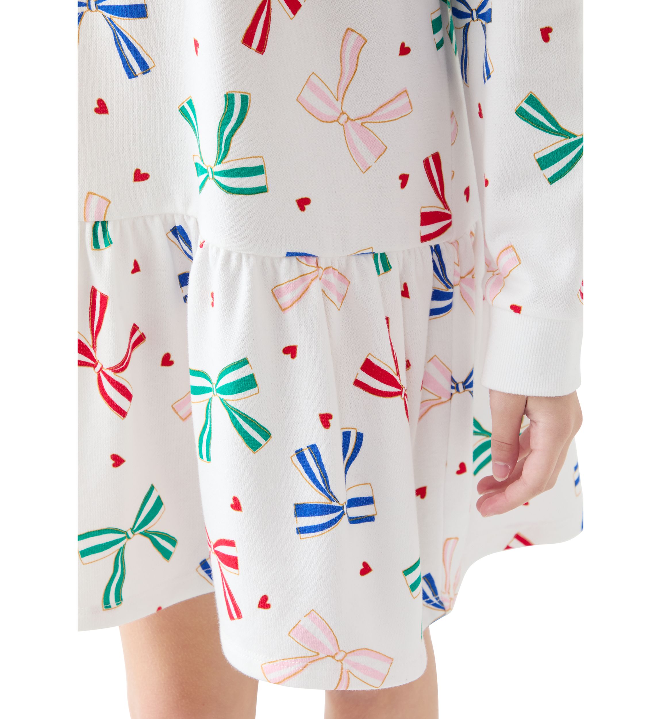 Girls 7-16 Bow Print Sweatshirt Dress
