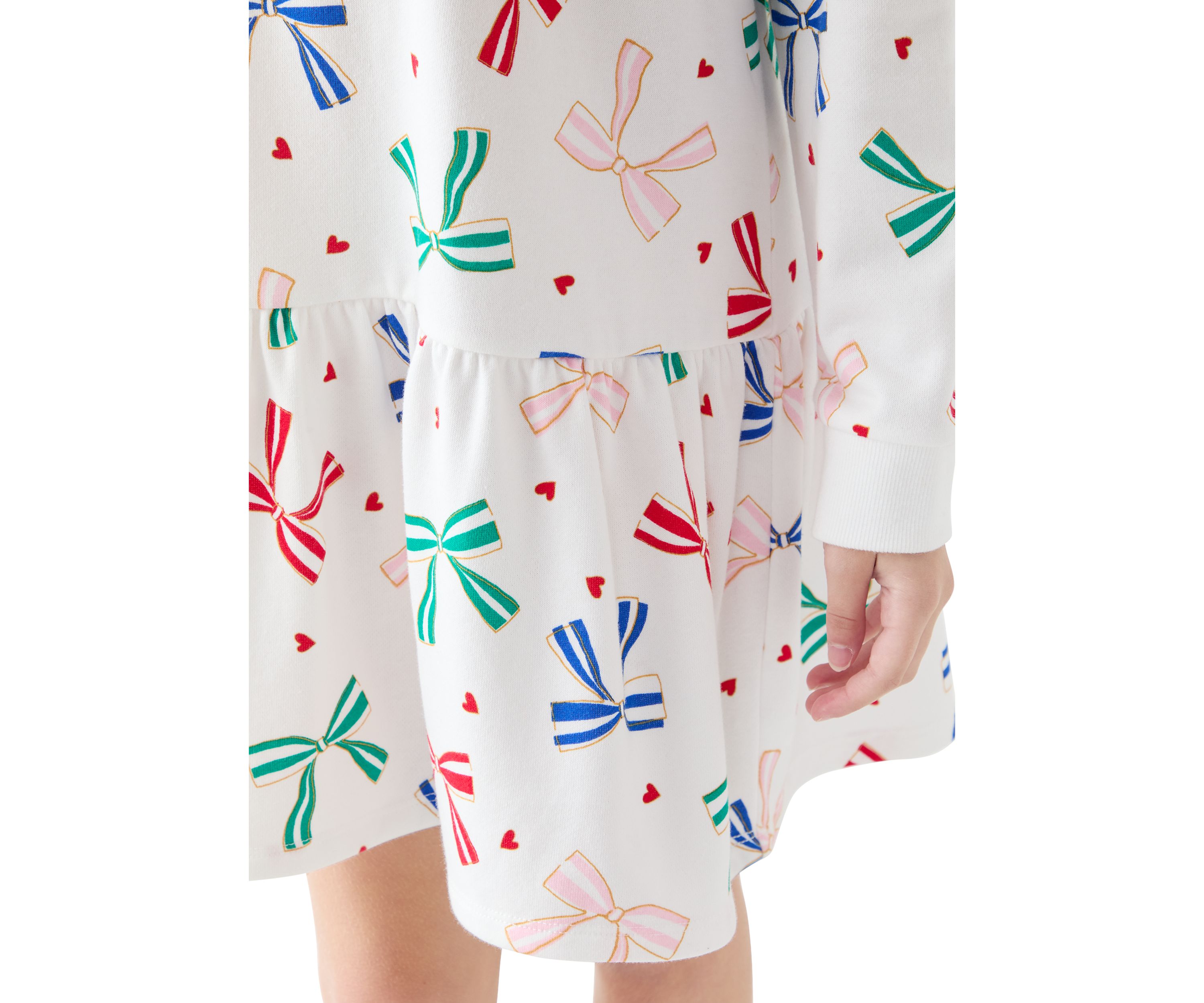 Girls 7-16 Bow Print Sweatshirt Dress