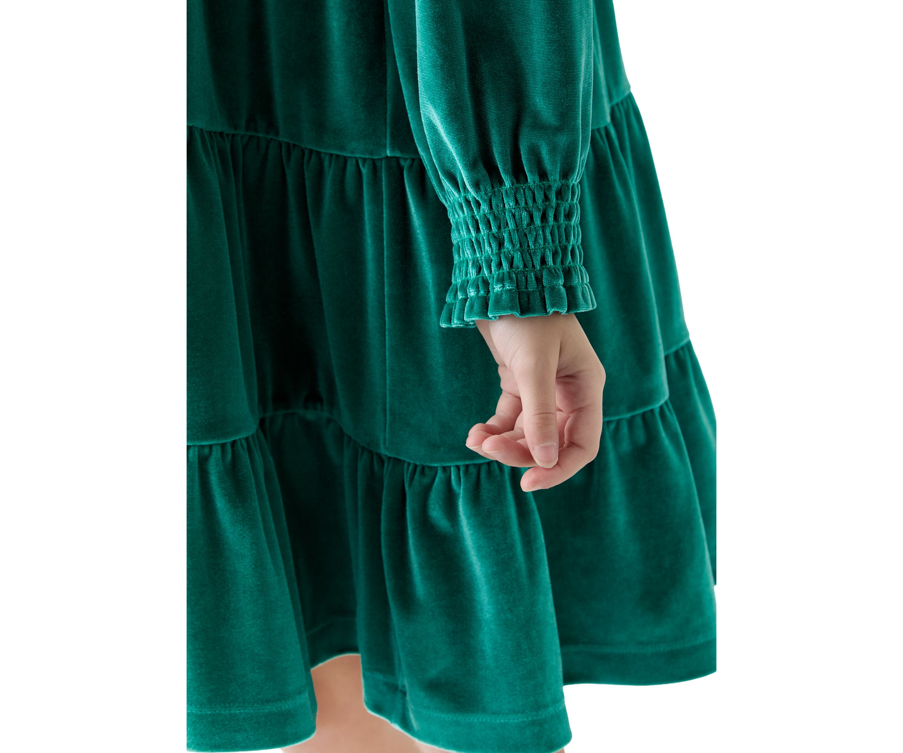 Girls 7-16 Tiered Velvet Dress