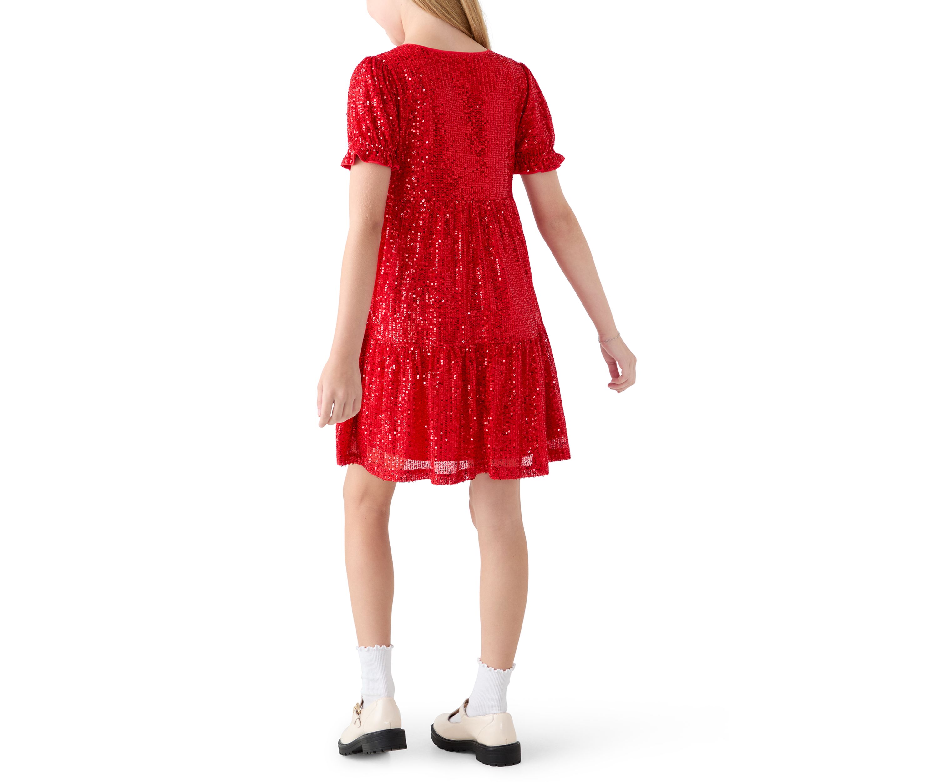 Girls 7-16 Tiered Sequin Dress