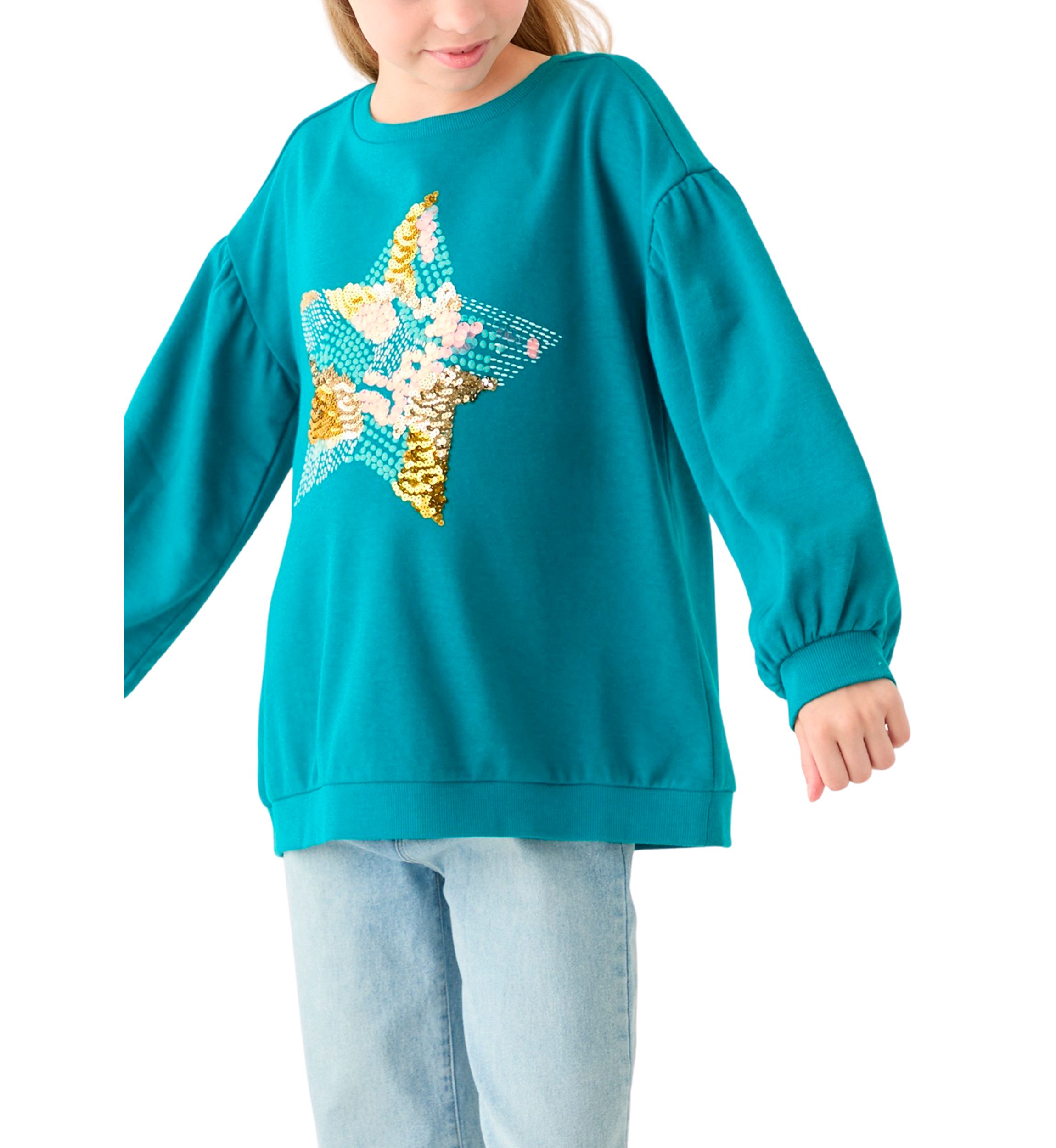 Girls 7-16 French Terry Sweeper Sweatshirt