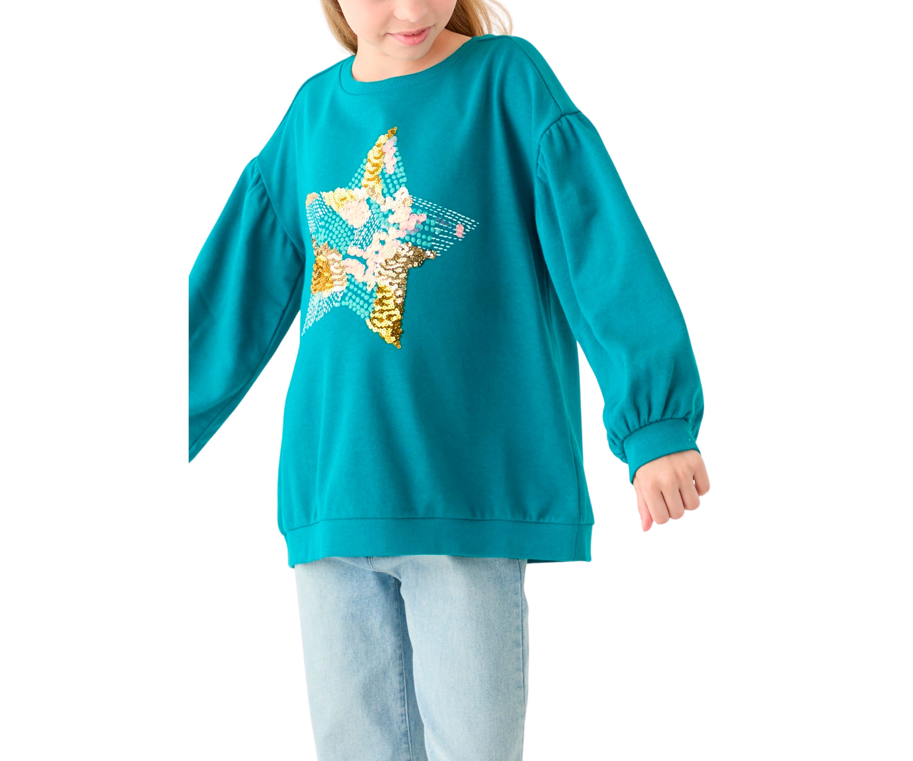 Girls 7-16 French Terry Sweeper Sweatshirt