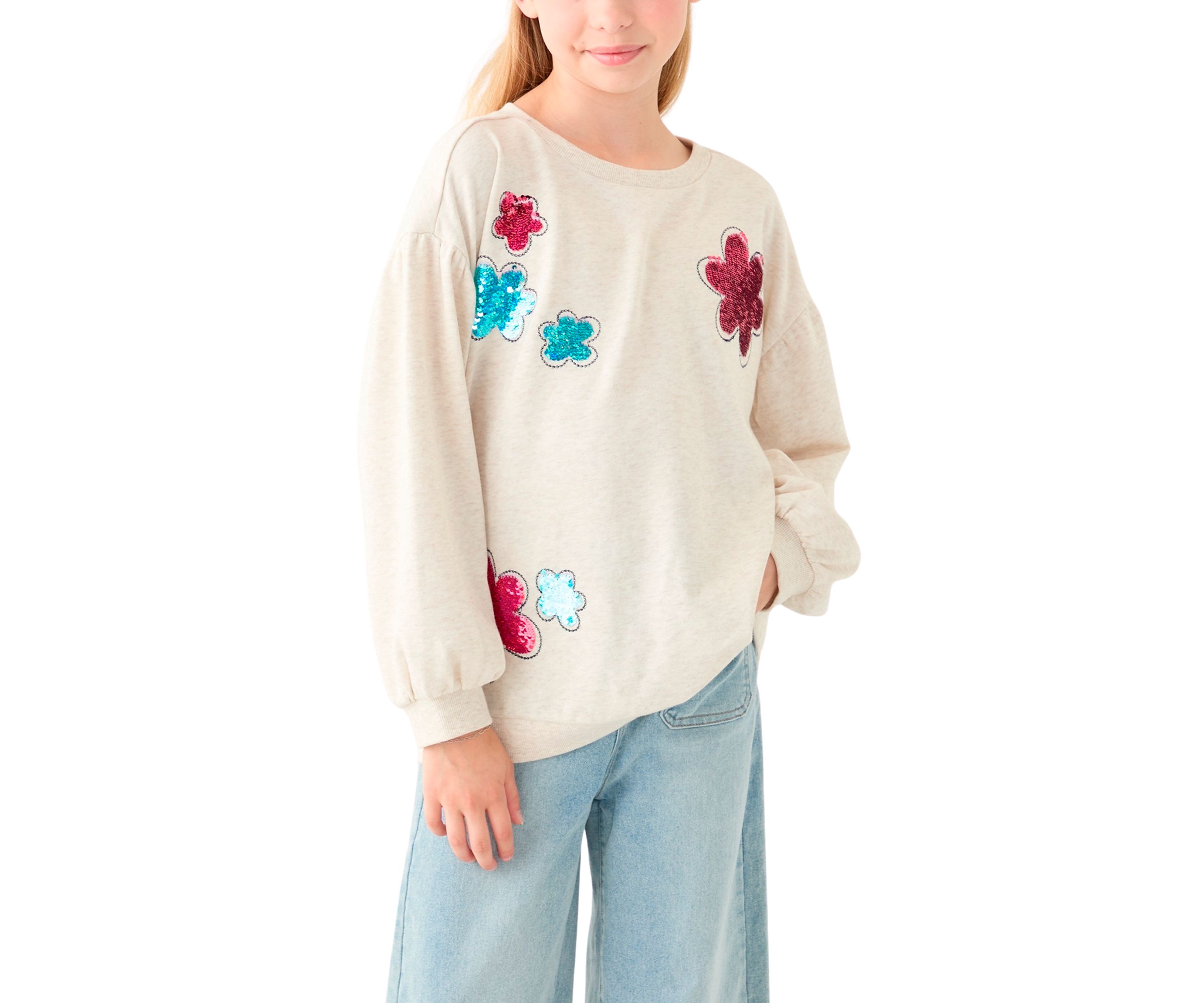 Girls 7-16 French Terry Sweeper Sweatshirt