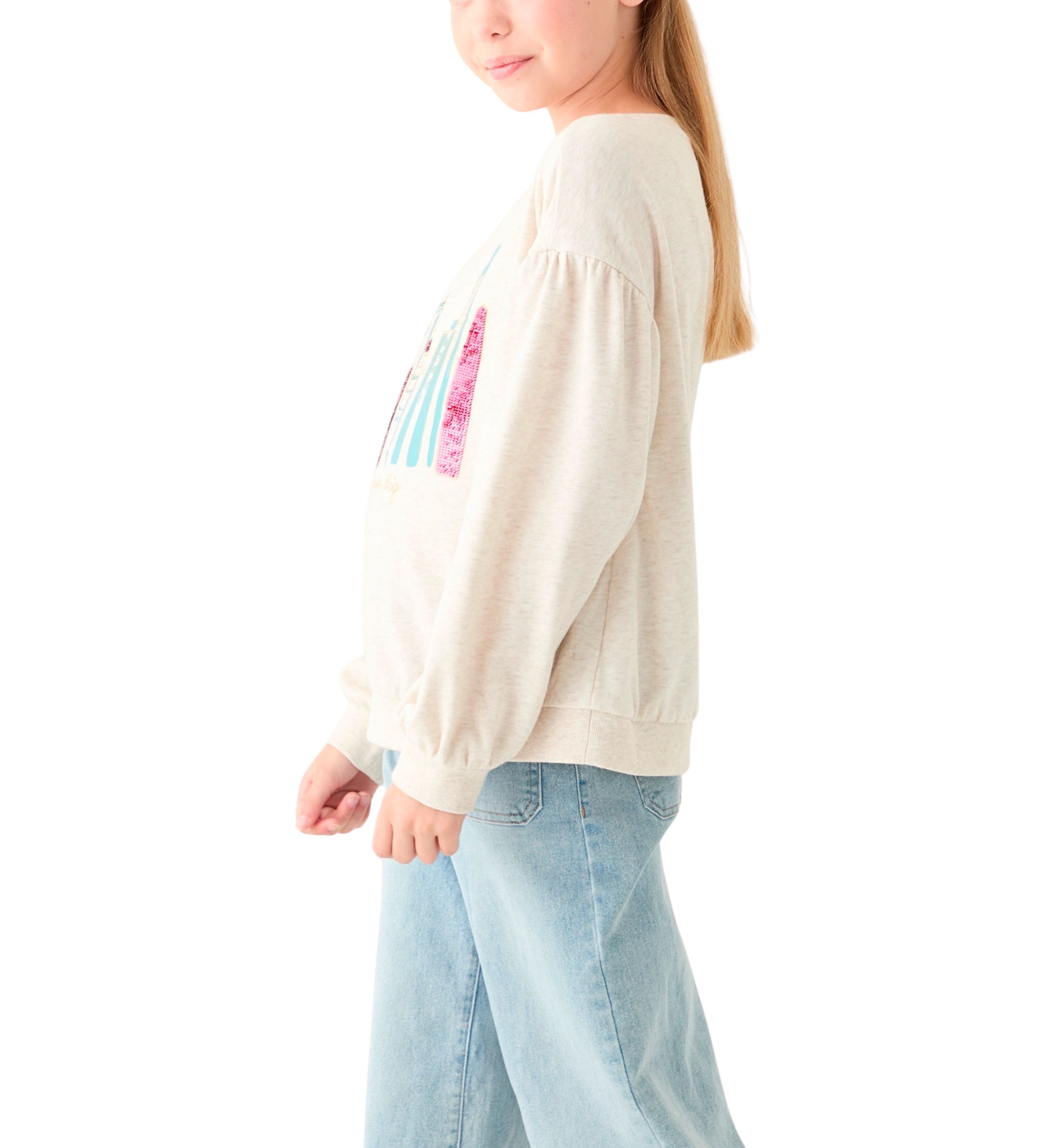 Girls 7-16 Puff Sleeve Sweatshirt