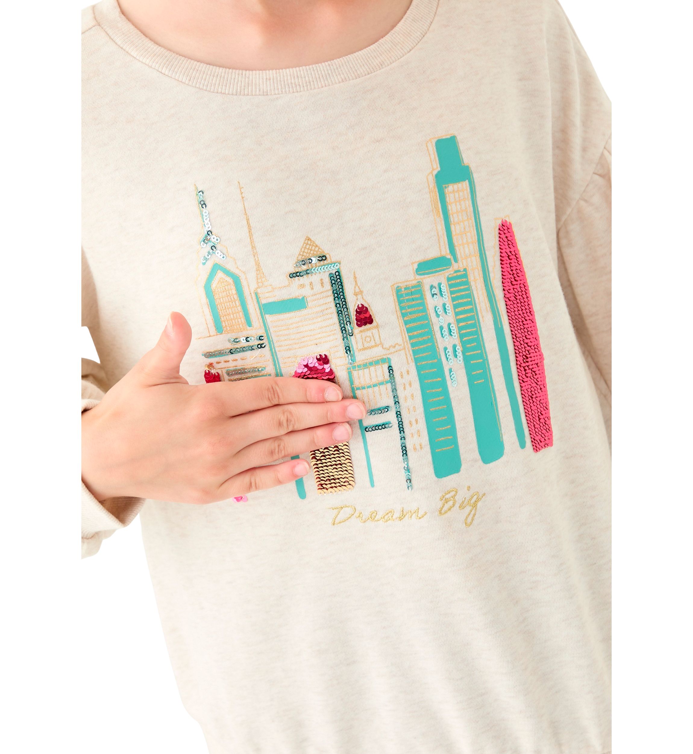 Girls 7-16 Puff Sleeve Sweatshirt
