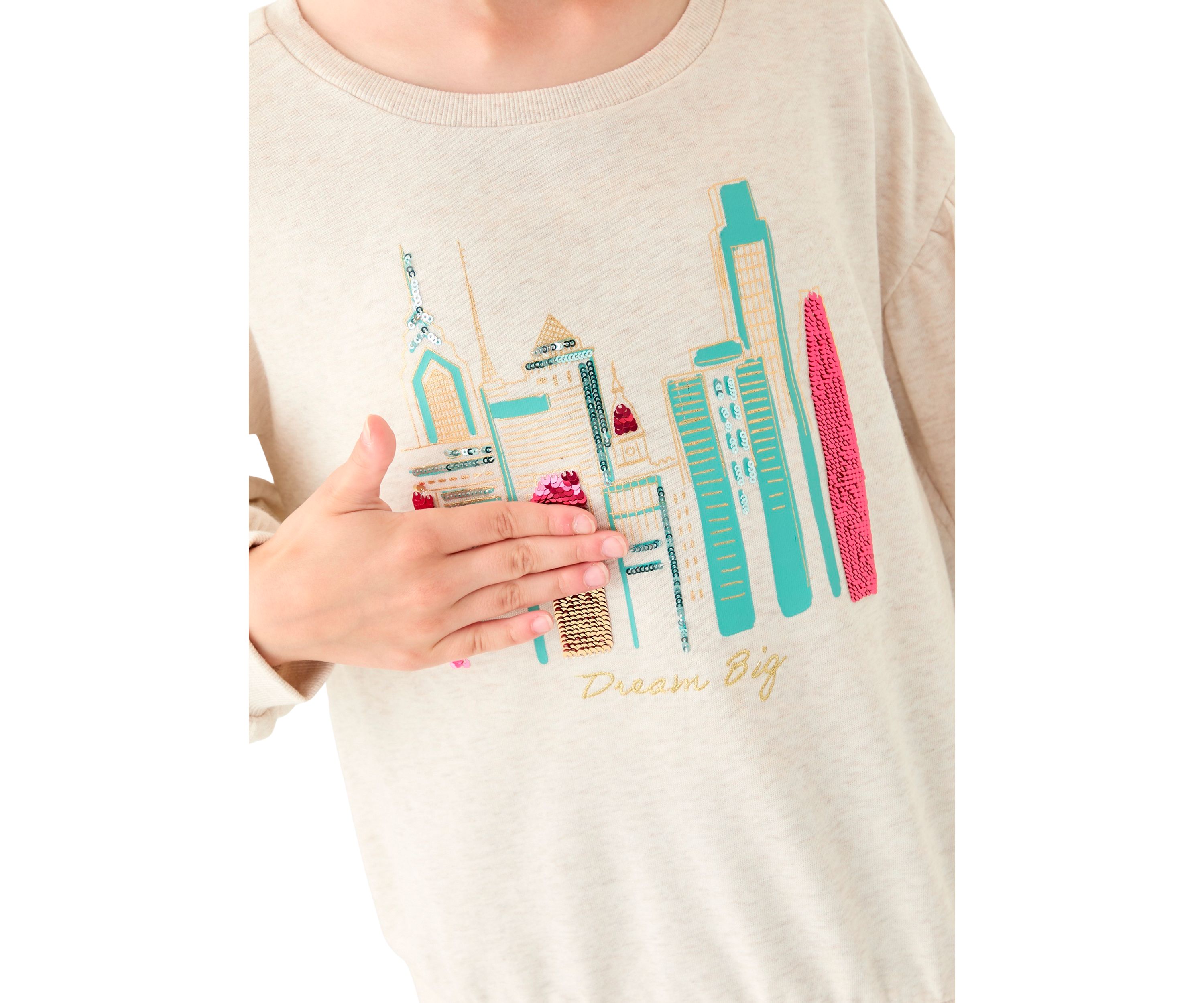 Girls 7-16 Puff Sleeve Sweatshirt