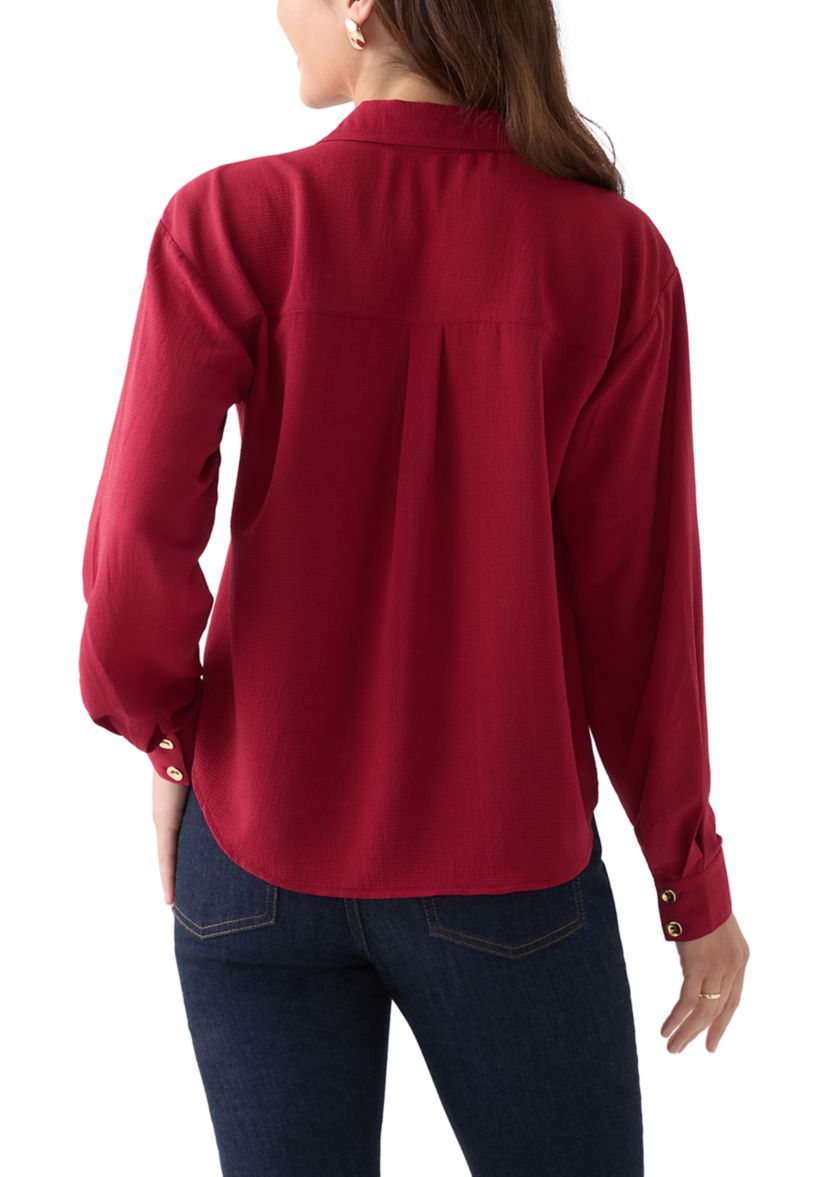 Girls 7-16 French Terry Rhinestone Star Embellished Top 