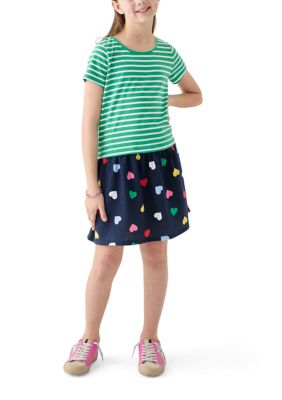 Crown & Ivy Girls 7-16 2fer Knit Dress, Navy Blue, XL