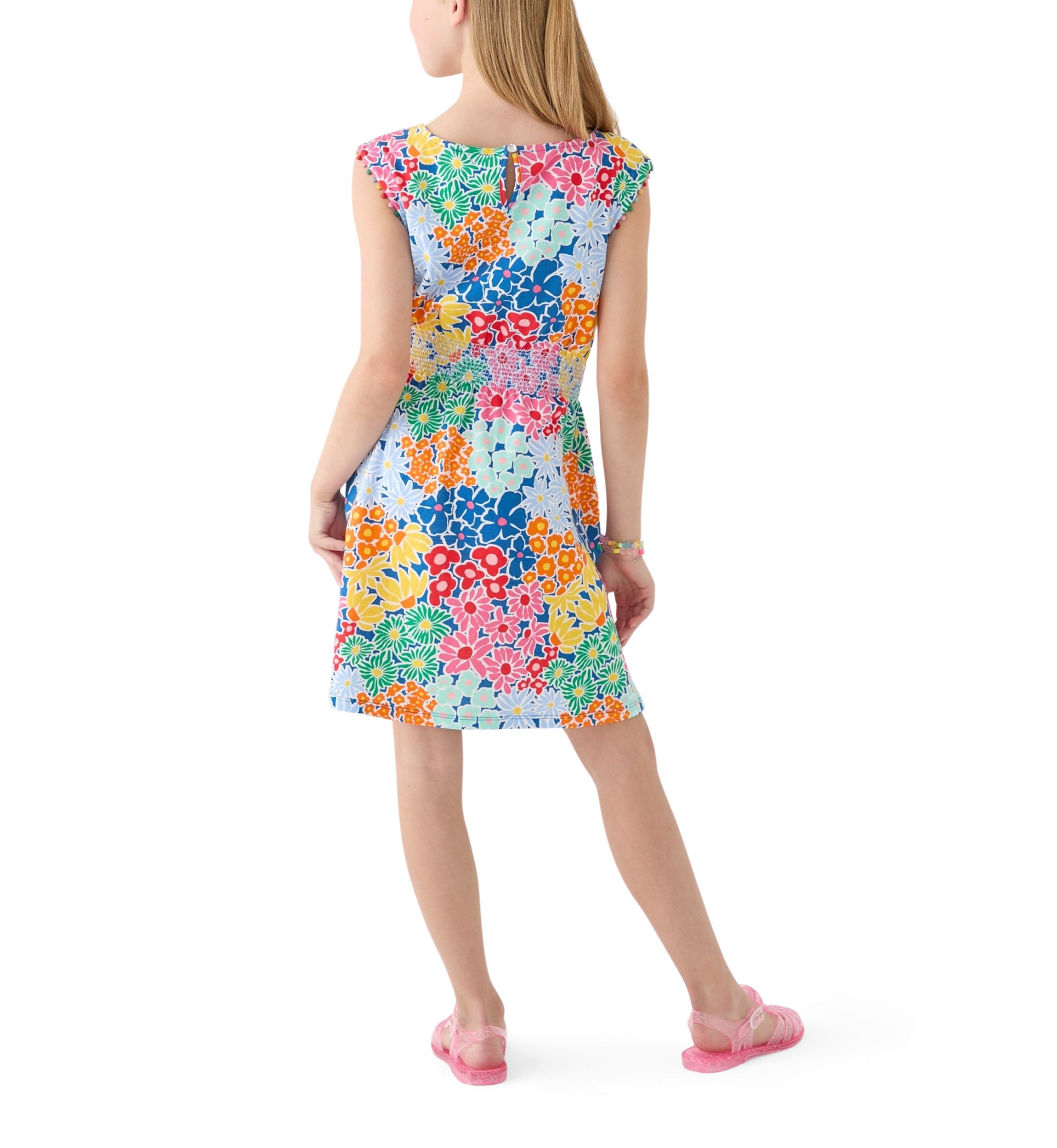 Girls 7-16 Smocked Waist Knit Dress