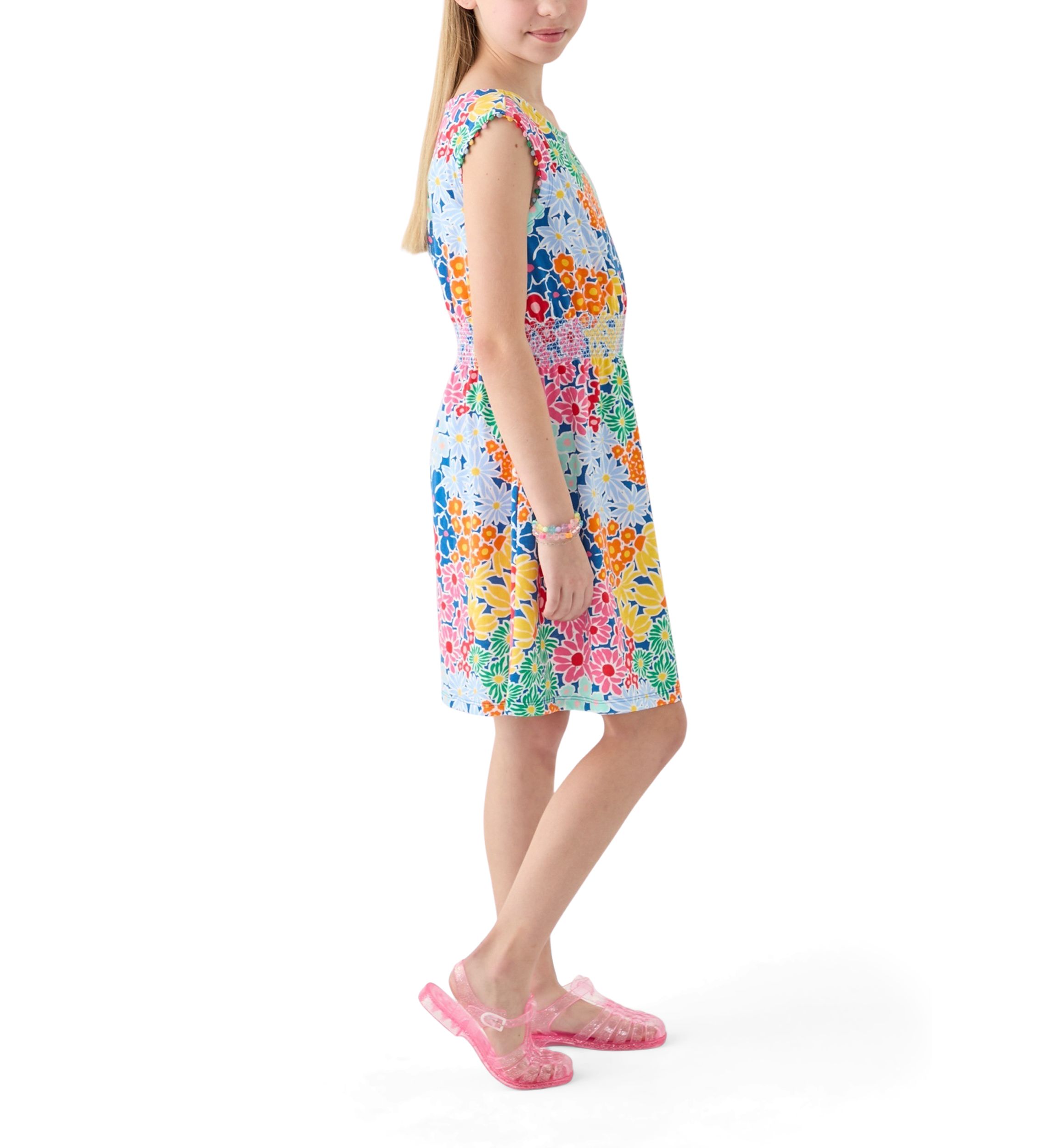 Girls 7-16 Smocked Waist Knit Dress