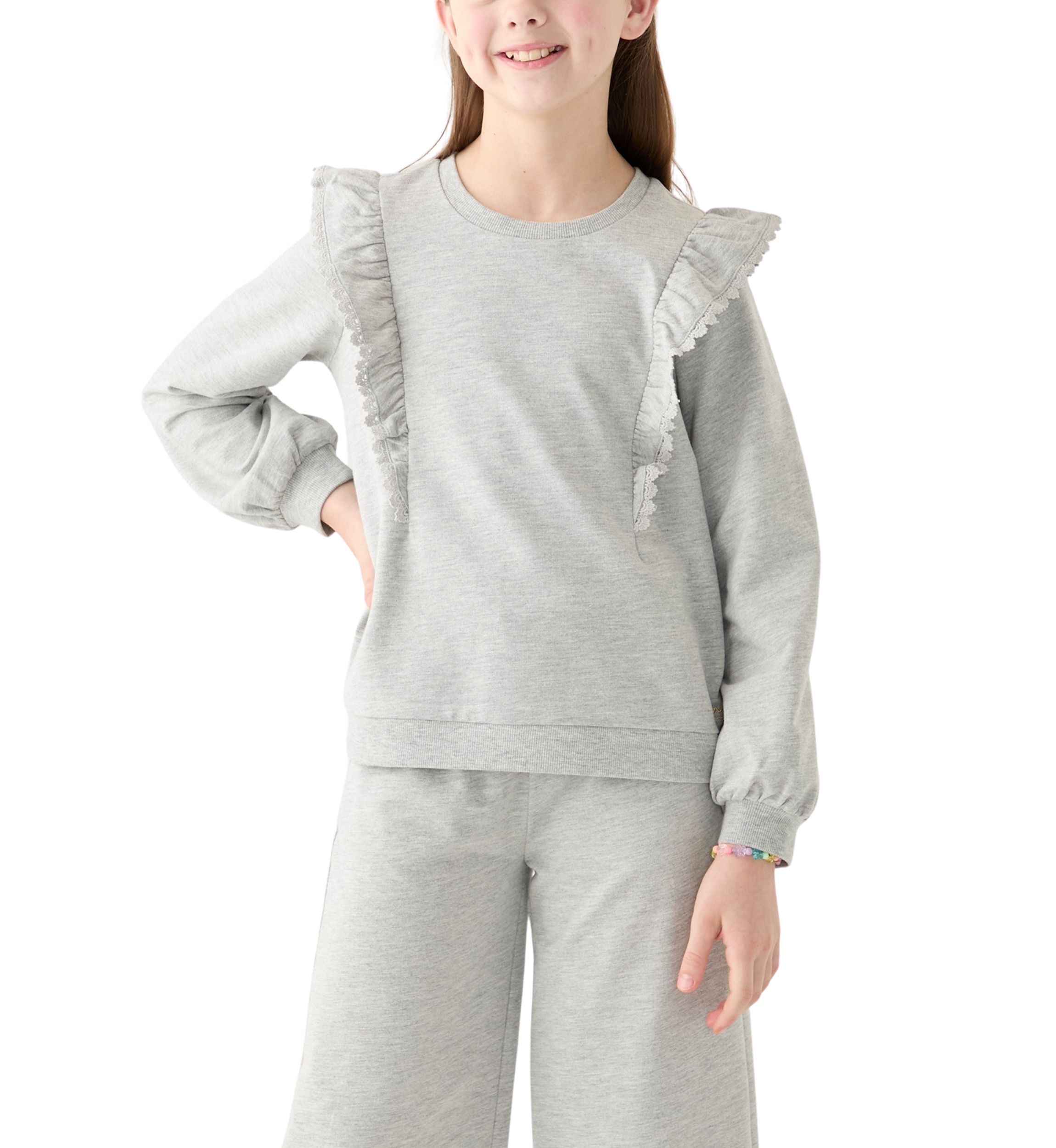 Girls 7-16 Ruffle Sweatshirt