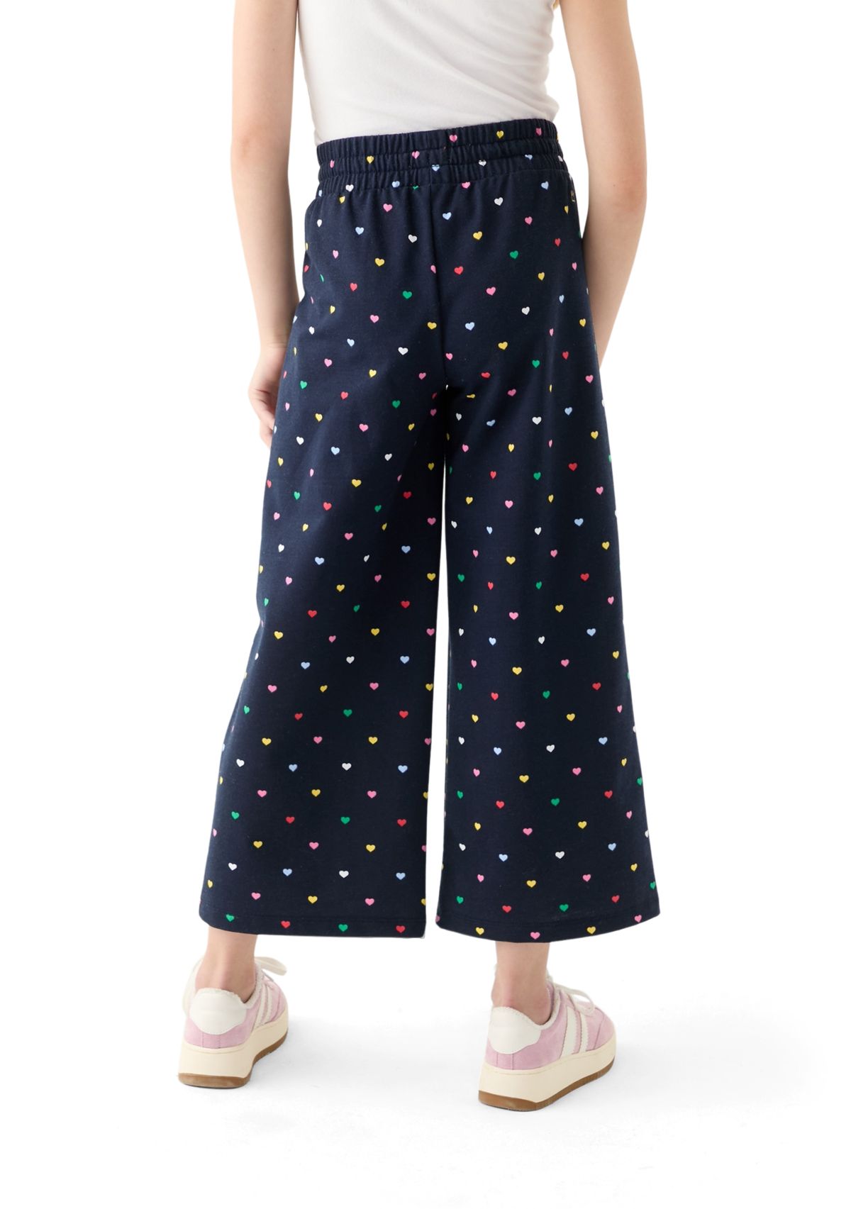 Girls 7-16 French Terry Cropped Printed Pants