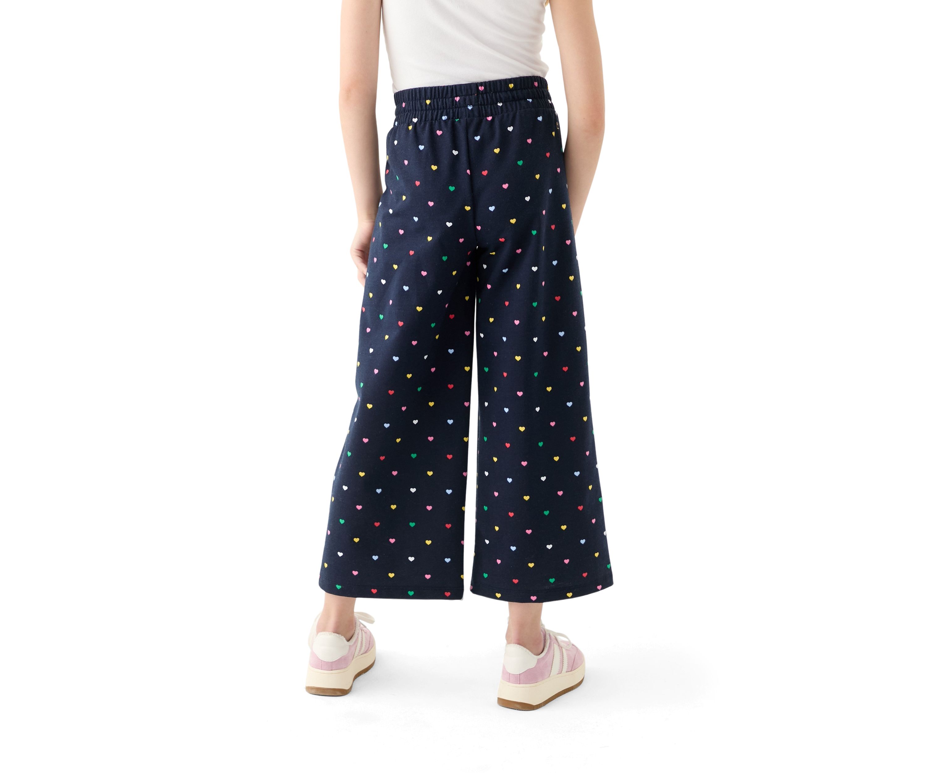 Girls 7-16 French Terry Cropped Printed Pants