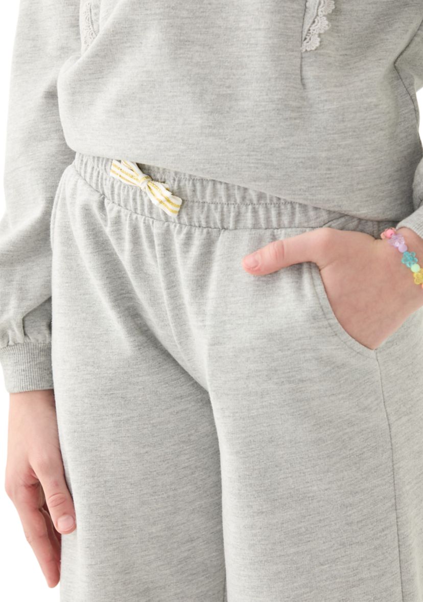 Girls 7-16 French Terry Cropped Wide Leg Heather Pants