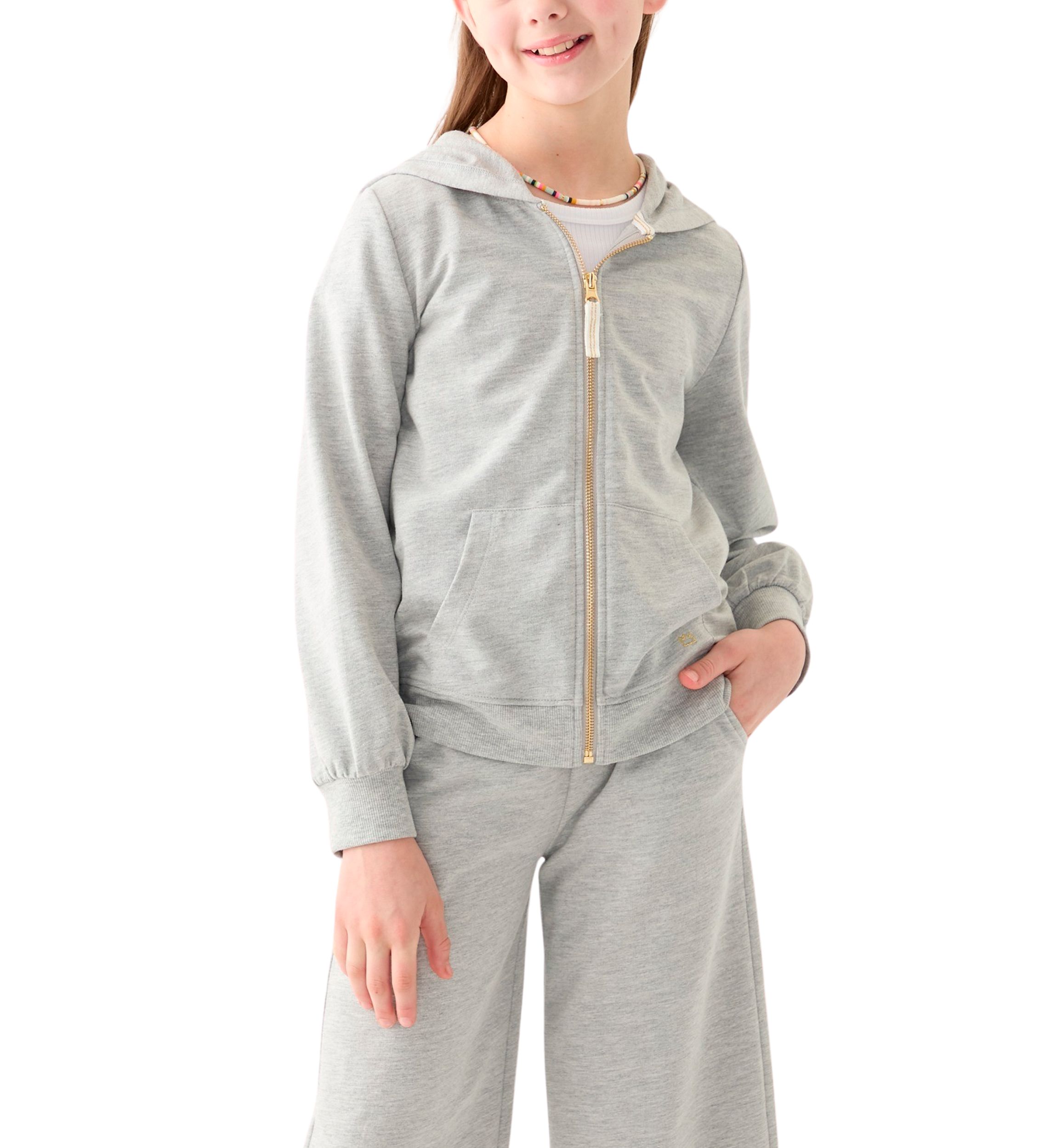 Girls 7-16 French Terry Zip Heather Hoodie