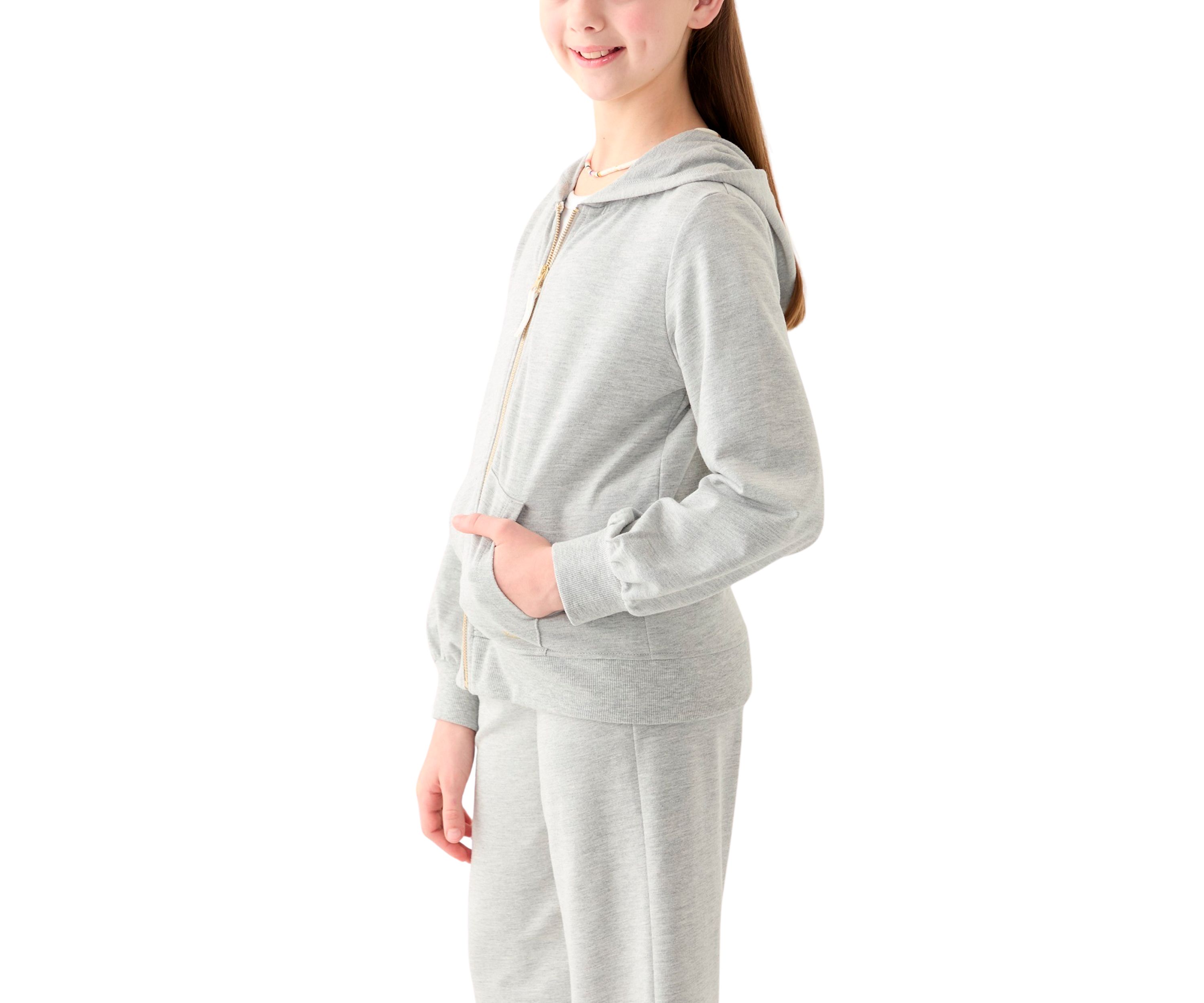 Girls 7-16 French Terry Zip Heather Hoodie