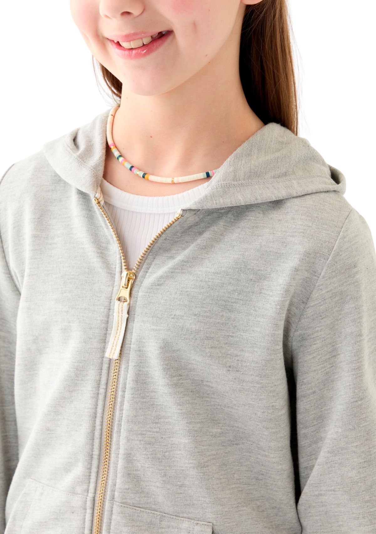 Girls 7-16 French Terry Zip Heather Hoodie