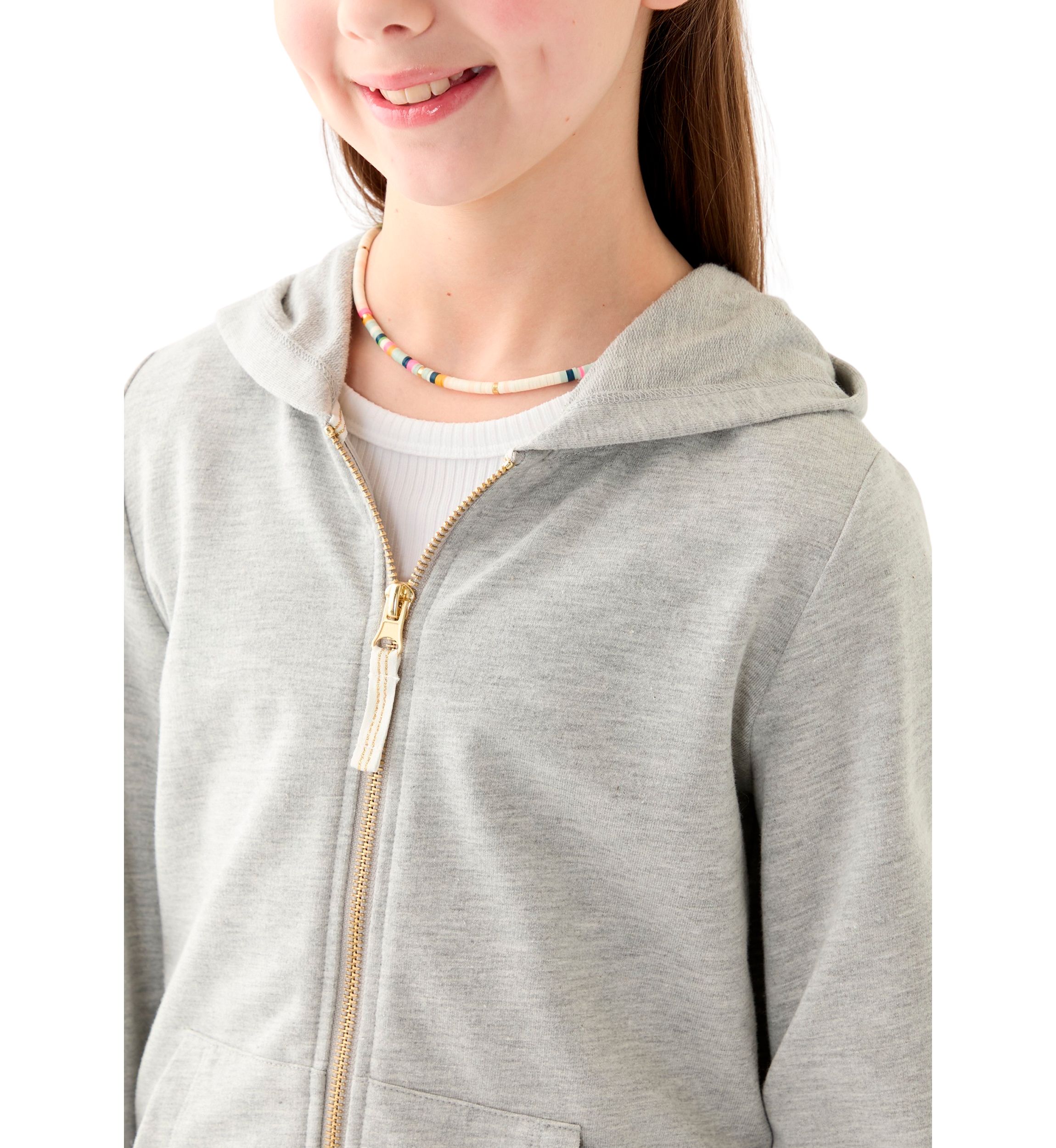 Girls 7-16 French Terry Zip Heather Hoodie