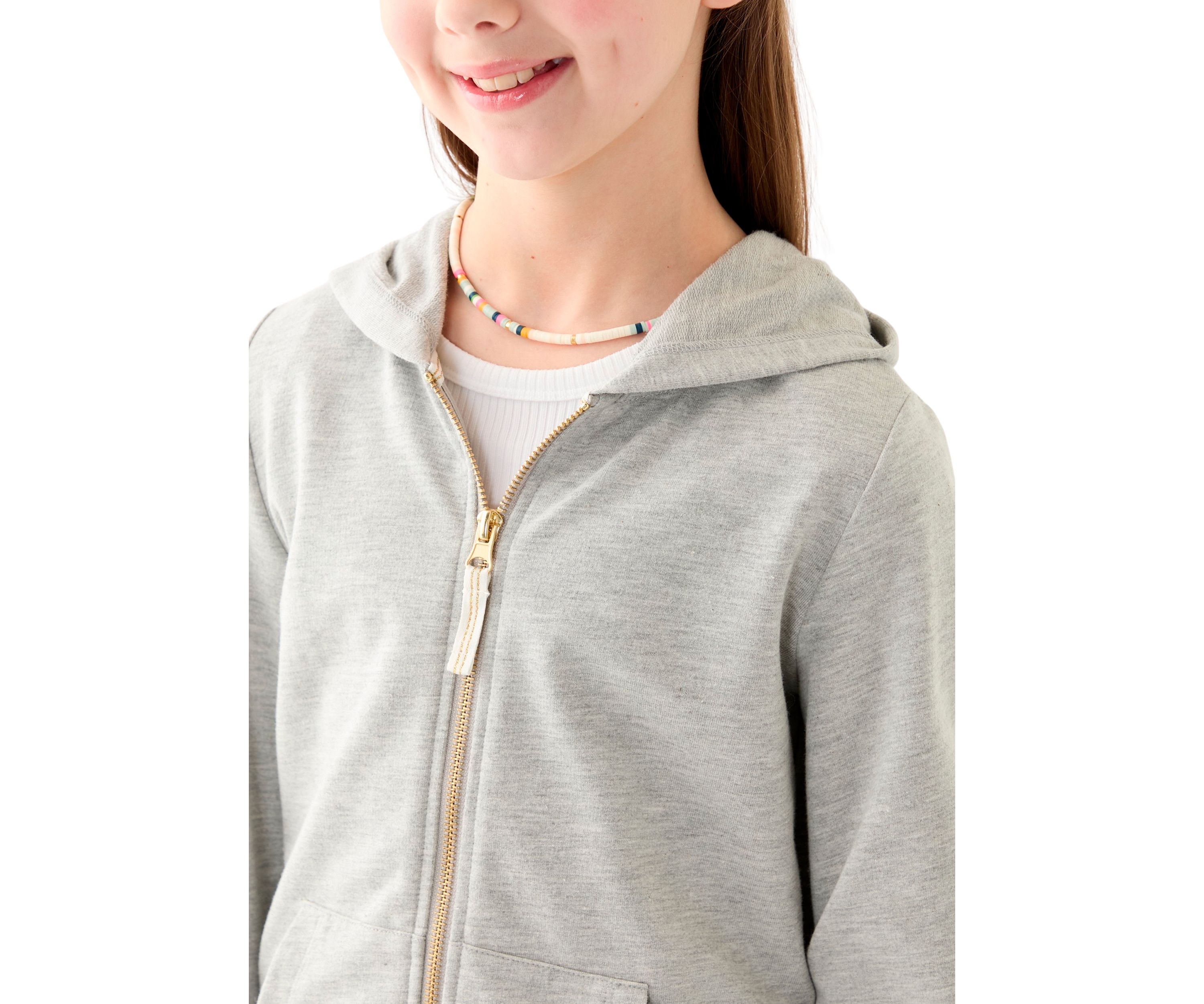 Girls 7-16 French Terry Zip Heather Hoodie